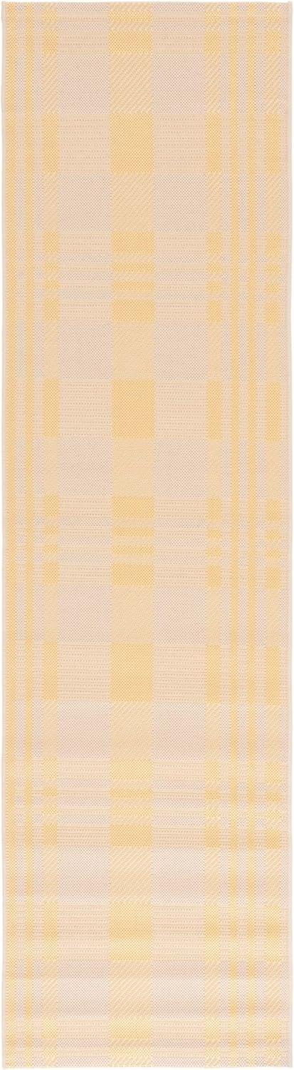 image:imageSAFAVIEH Washable Rug Outdoor Courtyard Collection 6 x 8 Red amp Bone Plaid Pattern NonShedding amp Easy Cleaning Ideal for Patio Entryway Mudroom Hallway Kitchen CY6201238GoldBeige