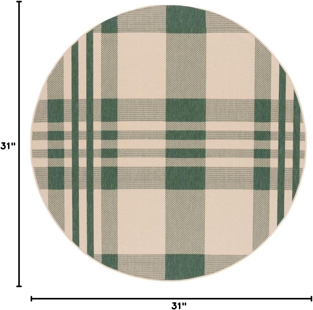 image:imageSAFAVIEH Washable Rug Outdoor Courtyard Collection 6 x 8 Red amp Bone Plaid Pattern NonShedding amp Easy Cleaning Ideal for Patio Entryway Mudroom Hallway Kitchen CY6201238GreenBeige