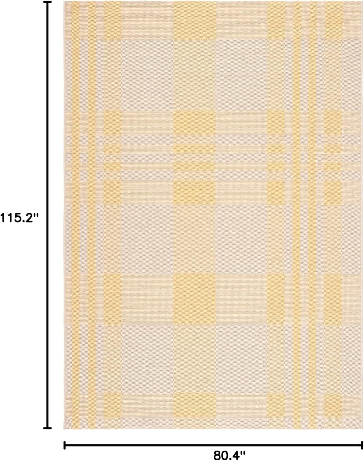 image:imageSAFAVIEH Washable Rug Outdoor Courtyard Collection 6 x 8 Red amp Bone Plaid Pattern NonShedding amp Easy Cleaning Ideal for Patio Entryway Mudroom Hallway Kitchen CY6201238GoldBeige