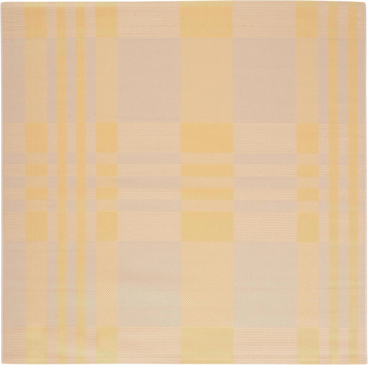 image:imageSAFAVIEH Washable Rug Outdoor Courtyard Collection 6 x 8 Red amp Bone Plaid Pattern NonShedding amp Easy Cleaning Ideal for Patio Entryway Mudroom Hallway Kitchen CY6201238GoldBeige