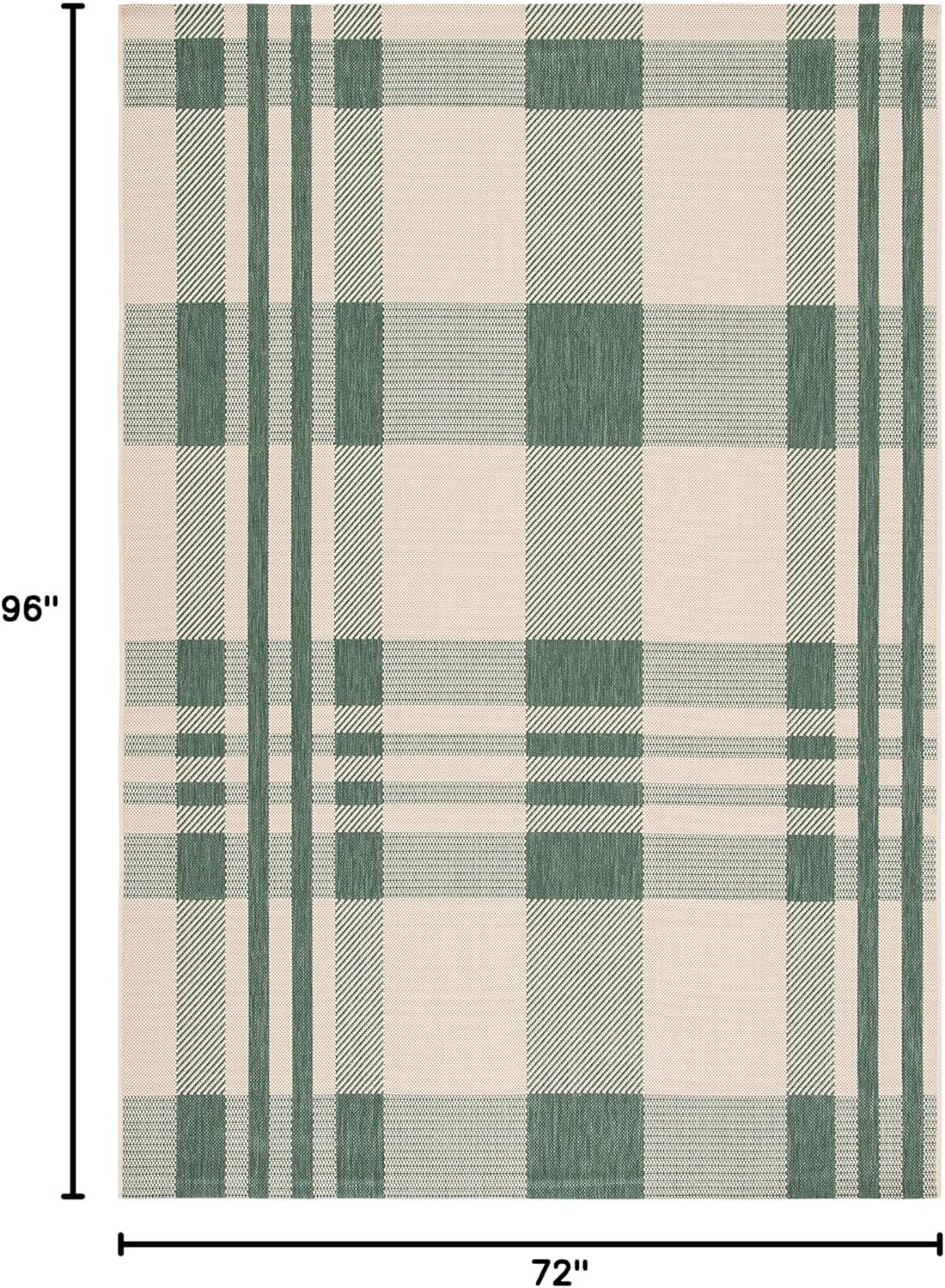 image:imageSAFAVIEH Washable Rug Outdoor Courtyard Collection 6 x 8 Red amp Bone Plaid Pattern NonShedding amp Easy Cleaning Ideal for Patio Entryway Mudroom Hallway Kitchen CY6201238GreenBeige