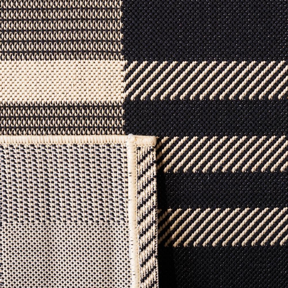 image:imageSAFAVIEH Washable Rug Outdoor Courtyard Collection 6 x 8 Red amp Bone Plaid Pattern NonShedding amp Easy Cleaning Ideal for Patio Entryway Mudroom Hallway Kitchen CY6201238BlackBone