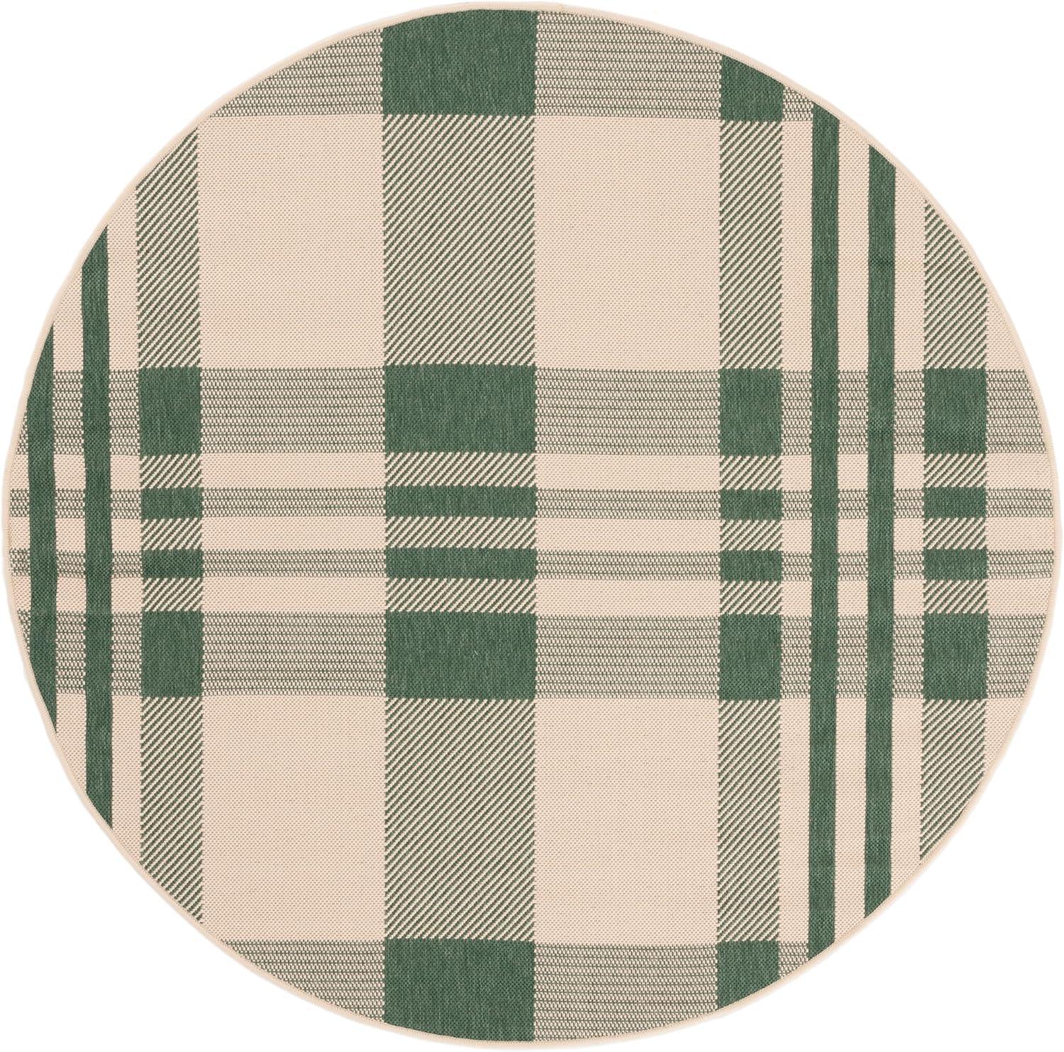 image:imageSAFAVIEH Washable Rug Outdoor Courtyard Collection 6 x 8 Red amp Bone Plaid Pattern NonShedding amp Easy Cleaning Ideal for Patio Entryway Mudroom Hallway Kitchen CY6201238GreenBeige