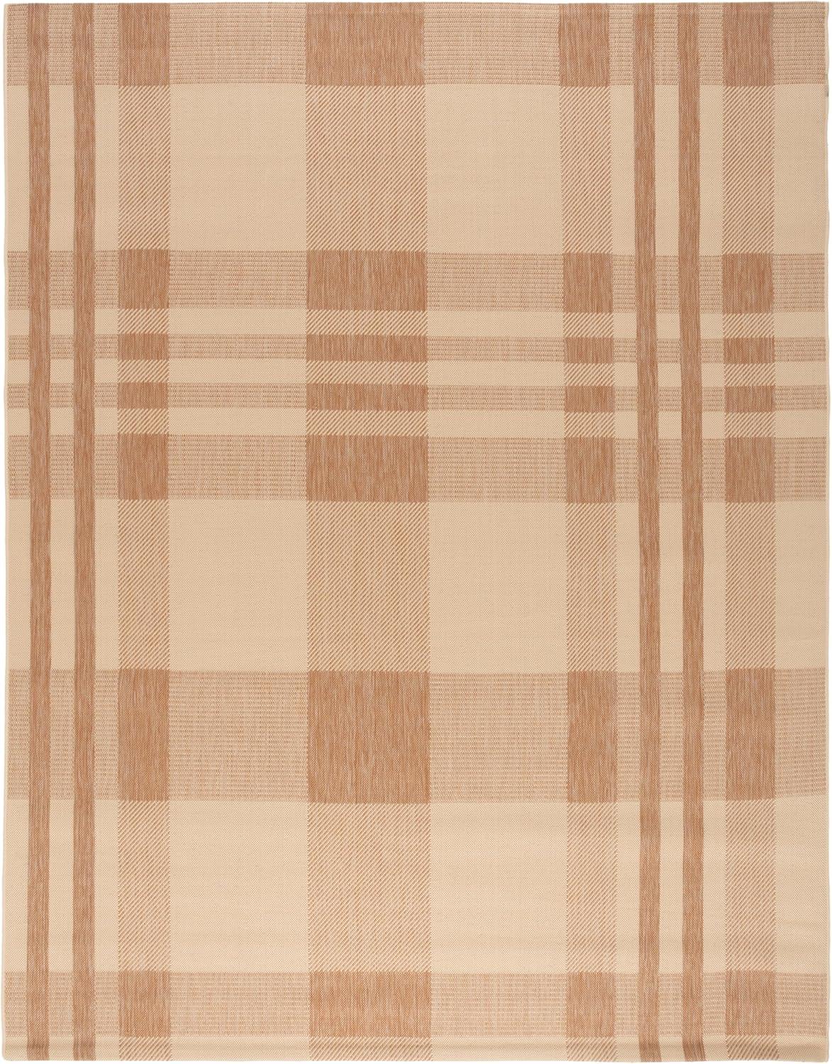 image:imageSAFAVIEH Washable Rug Outdoor Courtyard Collection 6 x 8 Red amp Bone Plaid Pattern NonShedding amp Easy Cleaning Ideal for Patio Entryway Mudroom Hallway Kitchen CY6201238NaturalBeige