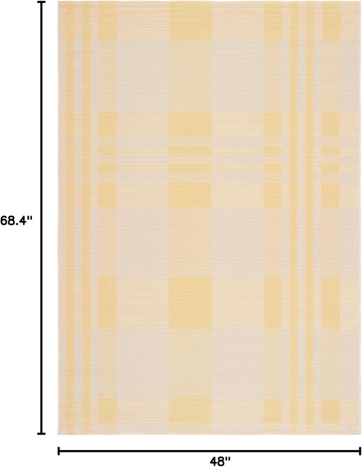 image:imageSAFAVIEH Washable Rug Outdoor Courtyard Collection 6 x 8 Red amp Bone Plaid Pattern NonShedding amp Easy Cleaning Ideal for Patio Entryway Mudroom Hallway Kitchen CY6201238GoldBeige