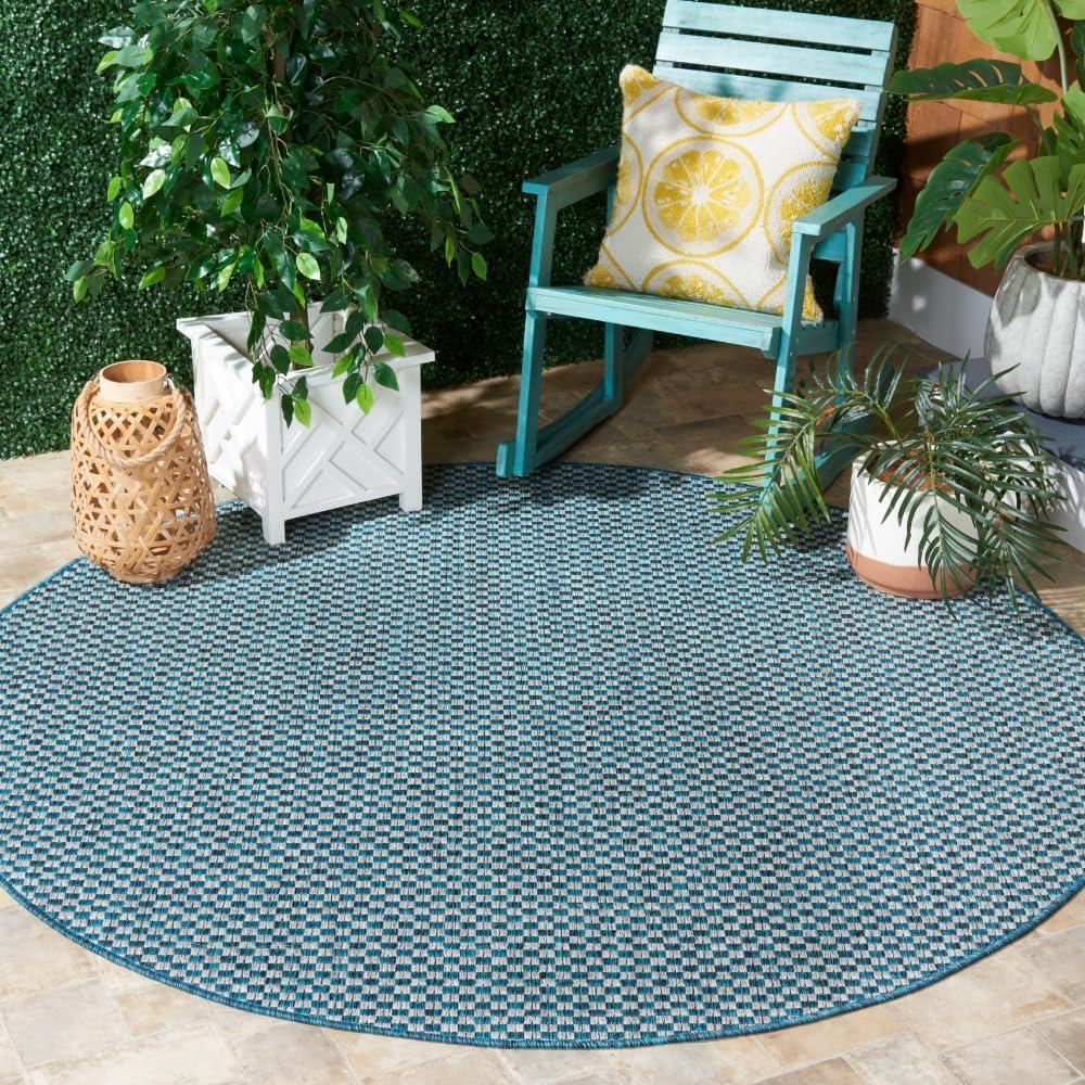 image:imageSAFAVIEH Washable Rug Outdoor Courtyard Collection 8 x 10 Light Blue amp Light Grey NonShedding amp Easy Cleaning Ideal for Patio Backyard Mudroom DIning Space CY865337121TurquoiseLight Grey