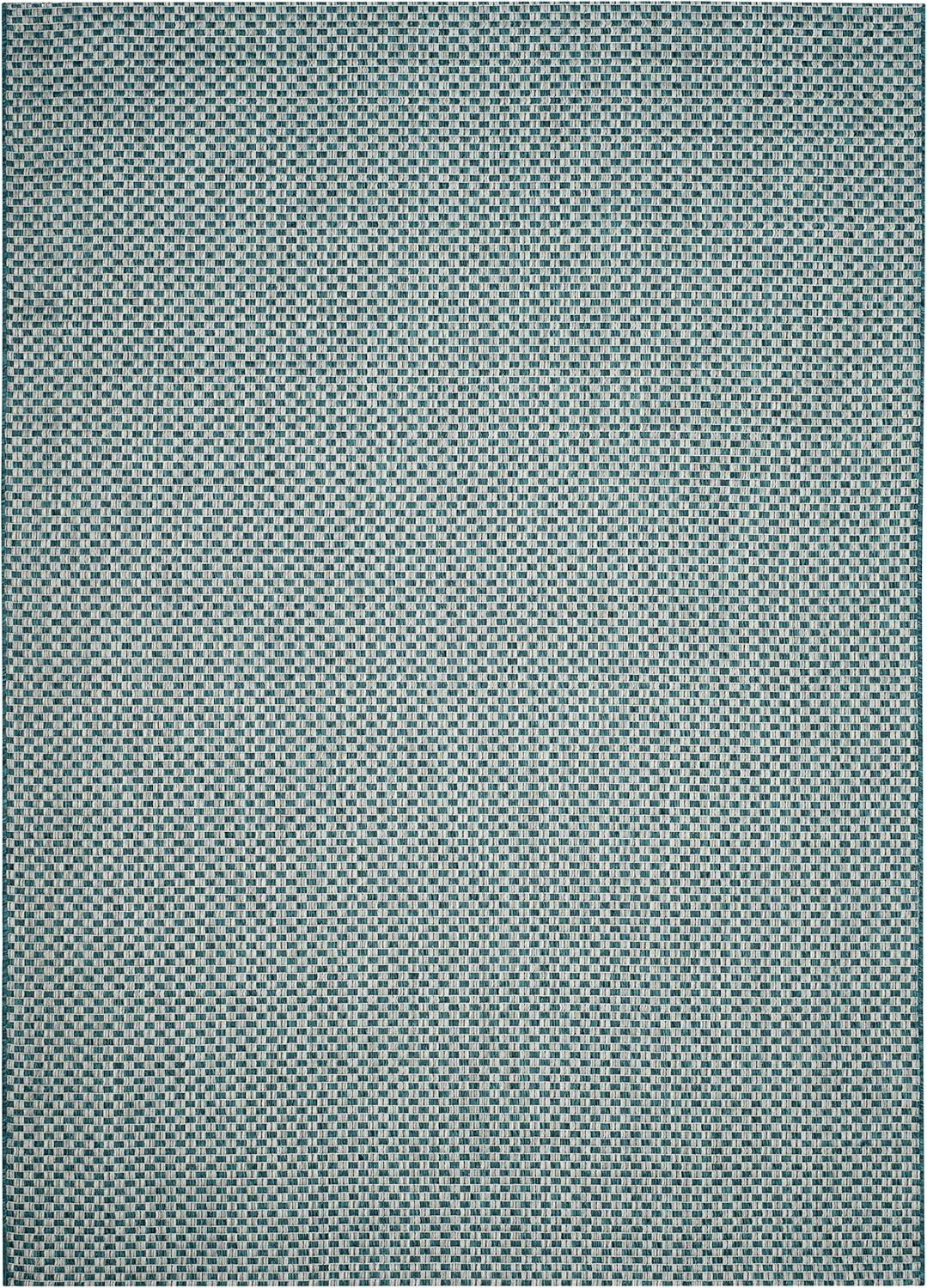 image:imageSAFAVIEH Washable Rug Outdoor Courtyard Collection 8 x 10 Light Blue amp Light Grey NonShedding amp Easy Cleaning Ideal for Patio Backyard Mudroom DIning Space CY865337121TurquoiseLight Grey