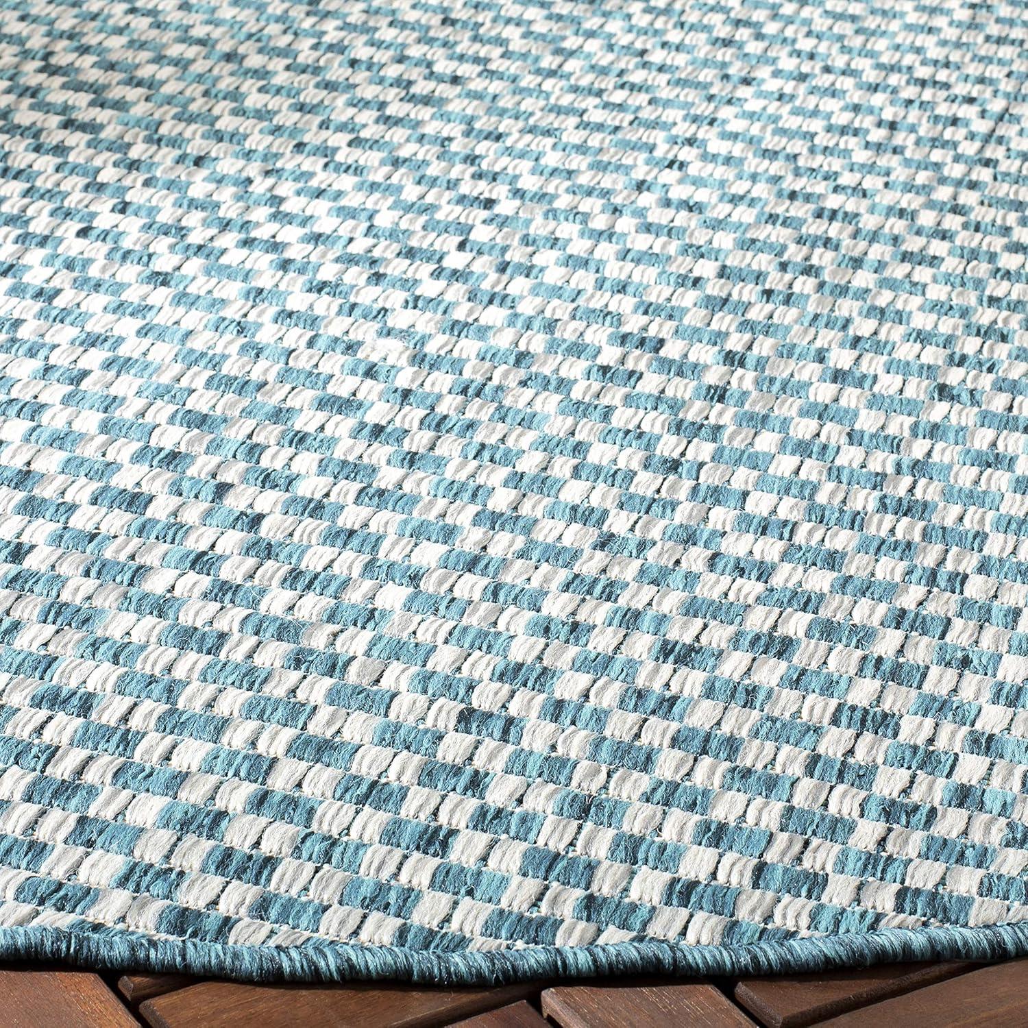 image:imageSAFAVIEH Washable Rug Outdoor Courtyard Collection 8 x 10 Light Blue amp Light Grey NonShedding amp Easy Cleaning Ideal for Patio Backyard Mudroom DIning Space CY865337121TurquoiseLight Grey