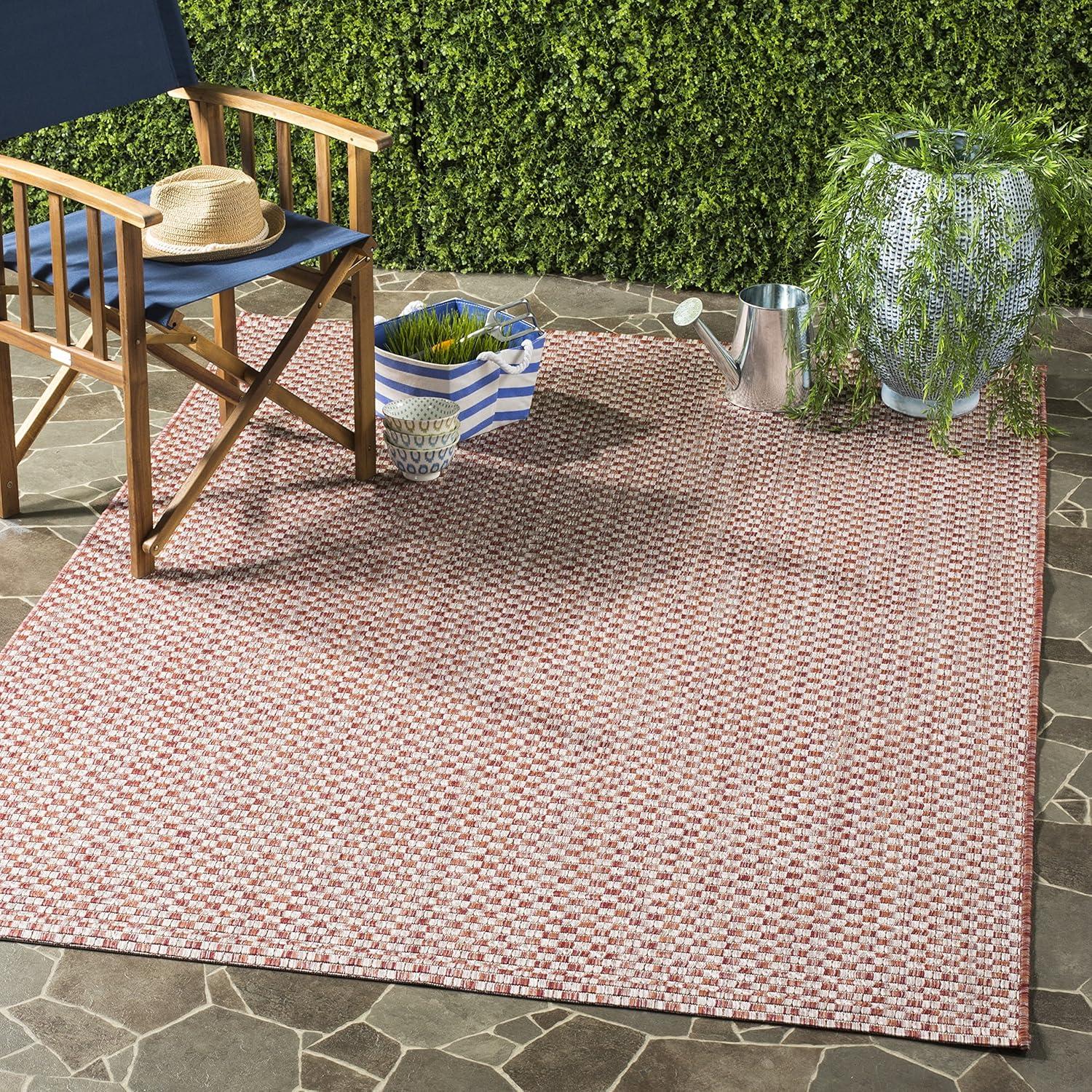 image:imageSAFAVIEH Washable Rug Outdoor Courtyard Collection 8 x 10 Light Blue amp Light Grey NonShedding amp Easy Cleaning Ideal for Patio Backyard Mudroom DIning Space CY865337121RustLight Grey