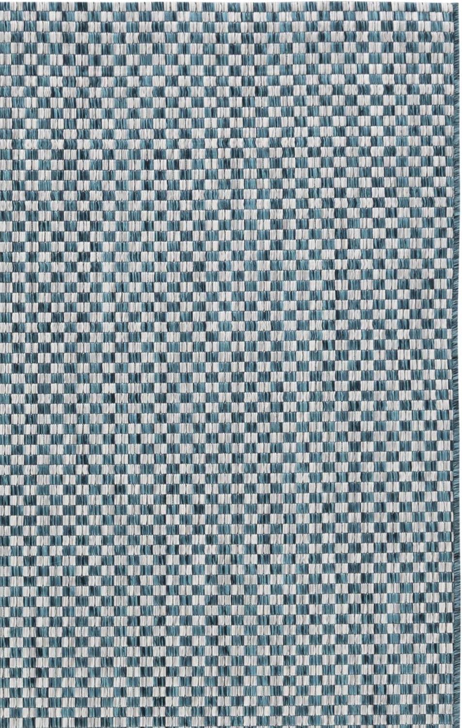 image:imageSAFAVIEH Washable Rug Outdoor Courtyard Collection 8 x 10 Light Blue amp Light Grey NonShedding amp Easy Cleaning Ideal for Patio Backyard Mudroom DIning Space CY865337121TurquoiseLight Grey