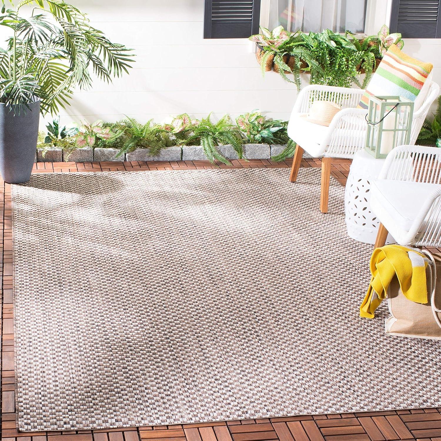 image:imageSAFAVIEH Washable Rug Outdoor Courtyard Collection 8 x 10 Light Blue amp Light Grey NonShedding amp Easy Cleaning Ideal for Patio Backyard Mudroom DIning Space CY865337121BlackLight Grey