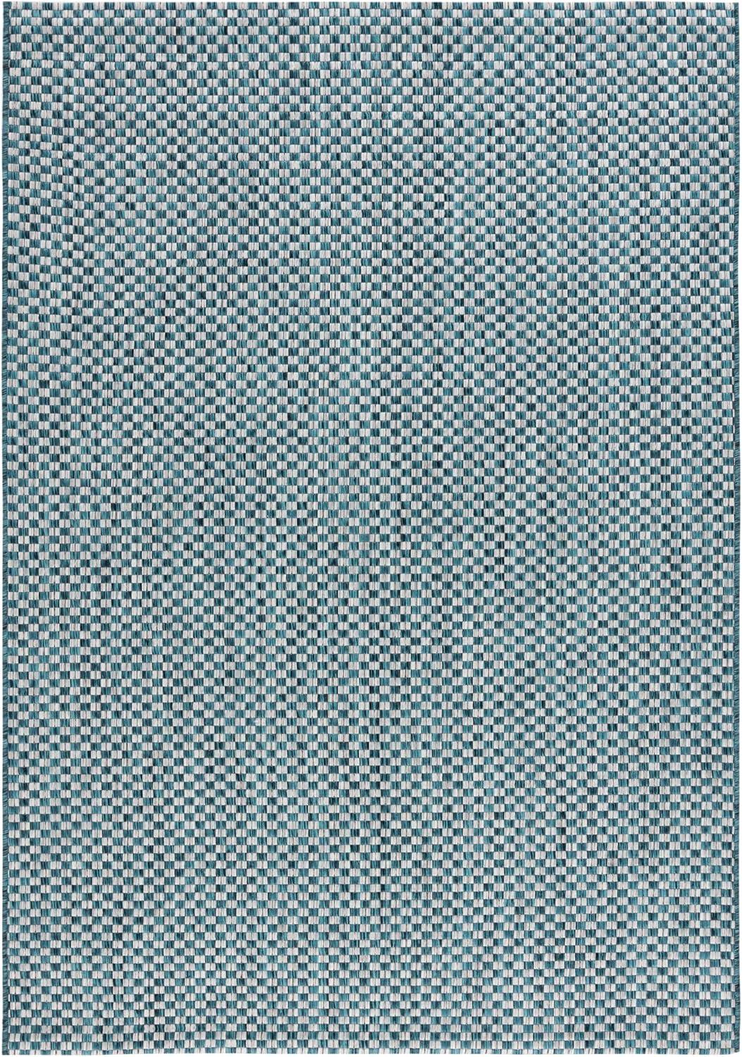 image:imageSAFAVIEH Washable Rug Outdoor Courtyard Collection 8 x 10 Light Blue amp Light Grey NonShedding amp Easy Cleaning Ideal for Patio Backyard Mudroom DIning Space CY865337121TurquoiseLight Grey