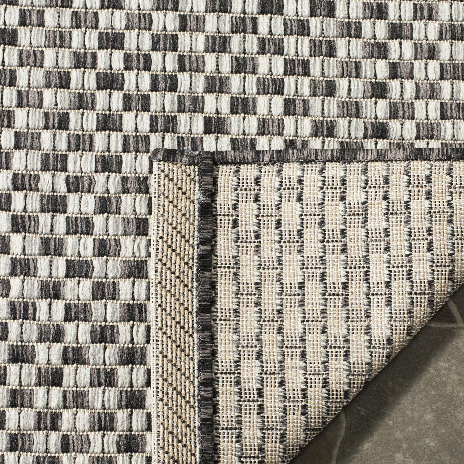 image:imageSAFAVIEH Washable Rug Outdoor Courtyard Collection 8 x 10 Light Blue amp Light Grey NonShedding amp Easy Cleaning Ideal for Patio Backyard Mudroom DIning Space CY865337121BlackLight Grey