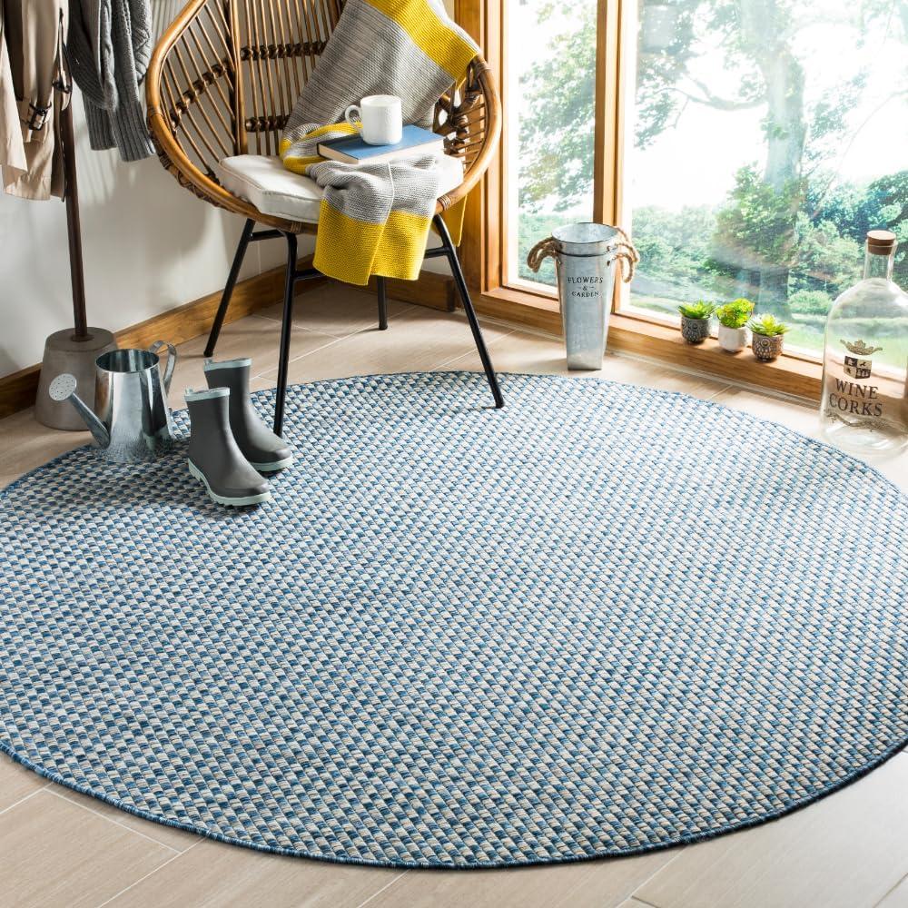 image:imageSAFAVIEH Washable Rug Outdoor Courtyard Collection 8 x 10 Light Blue amp Light Grey NonShedding amp Easy Cleaning Ideal for Patio Backyard Mudroom DIning Space CY865337121BlueLight Grey
