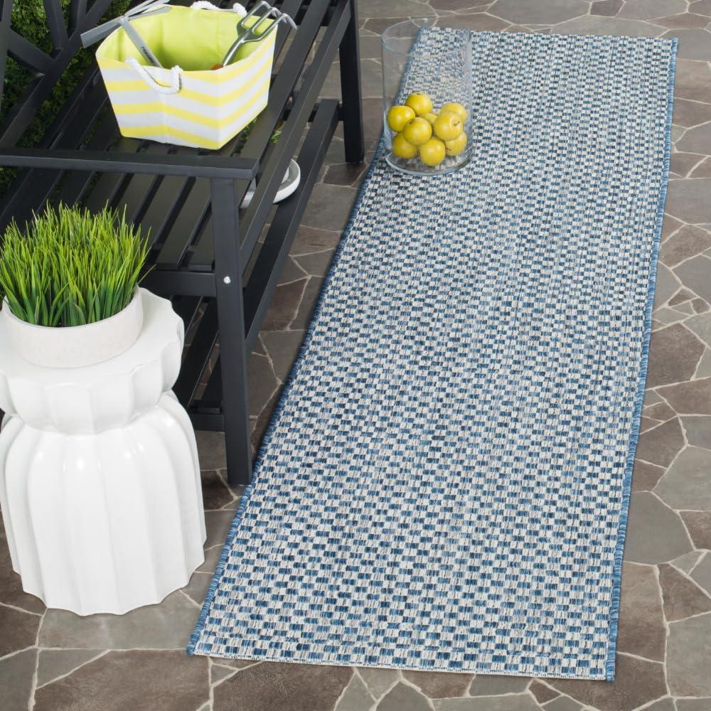 image:imageSAFAVIEH Washable Rug Outdoor Courtyard Collection 8 x 10 Light Blue amp Light Grey NonShedding amp Easy Cleaning Ideal for Patio Backyard Mudroom DIning Space CY865337121BlueLight Grey