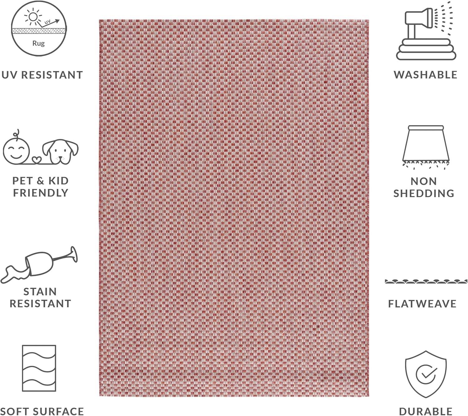 image:imageSAFAVIEH Washable Rug Outdoor Courtyard Collection 8 x 10 Light Blue amp Light Grey NonShedding amp Easy Cleaning Ideal for Patio Backyard Mudroom DIning Space CY865337121RustLight Grey