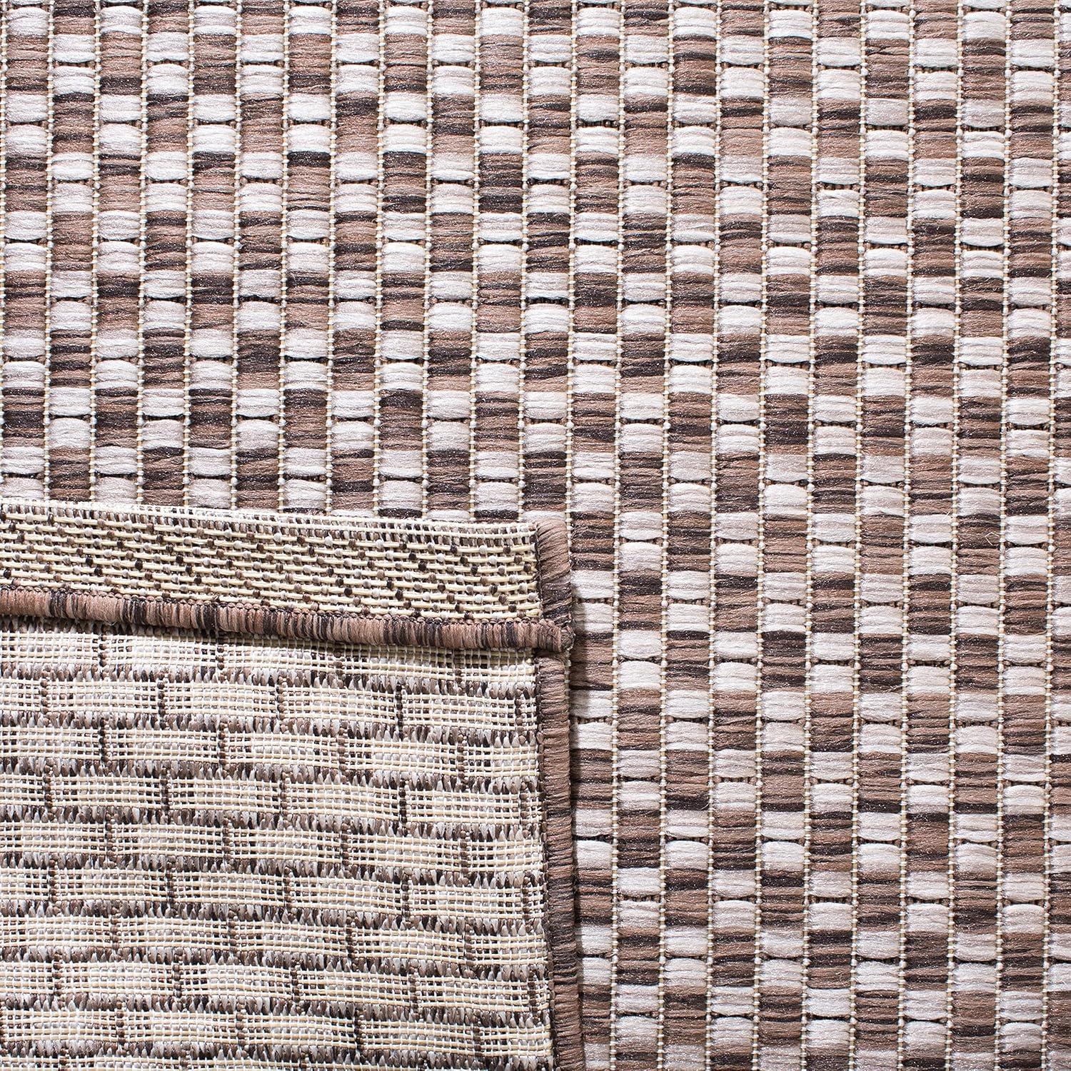 image:imageSAFAVIEH Washable Rug Outdoor Courtyard Collection 8 x 10 Light Blue amp Light Grey NonShedding amp Easy Cleaning Ideal for Patio Backyard Mudroom DIning Space CY865337121Light BrownLight Grey