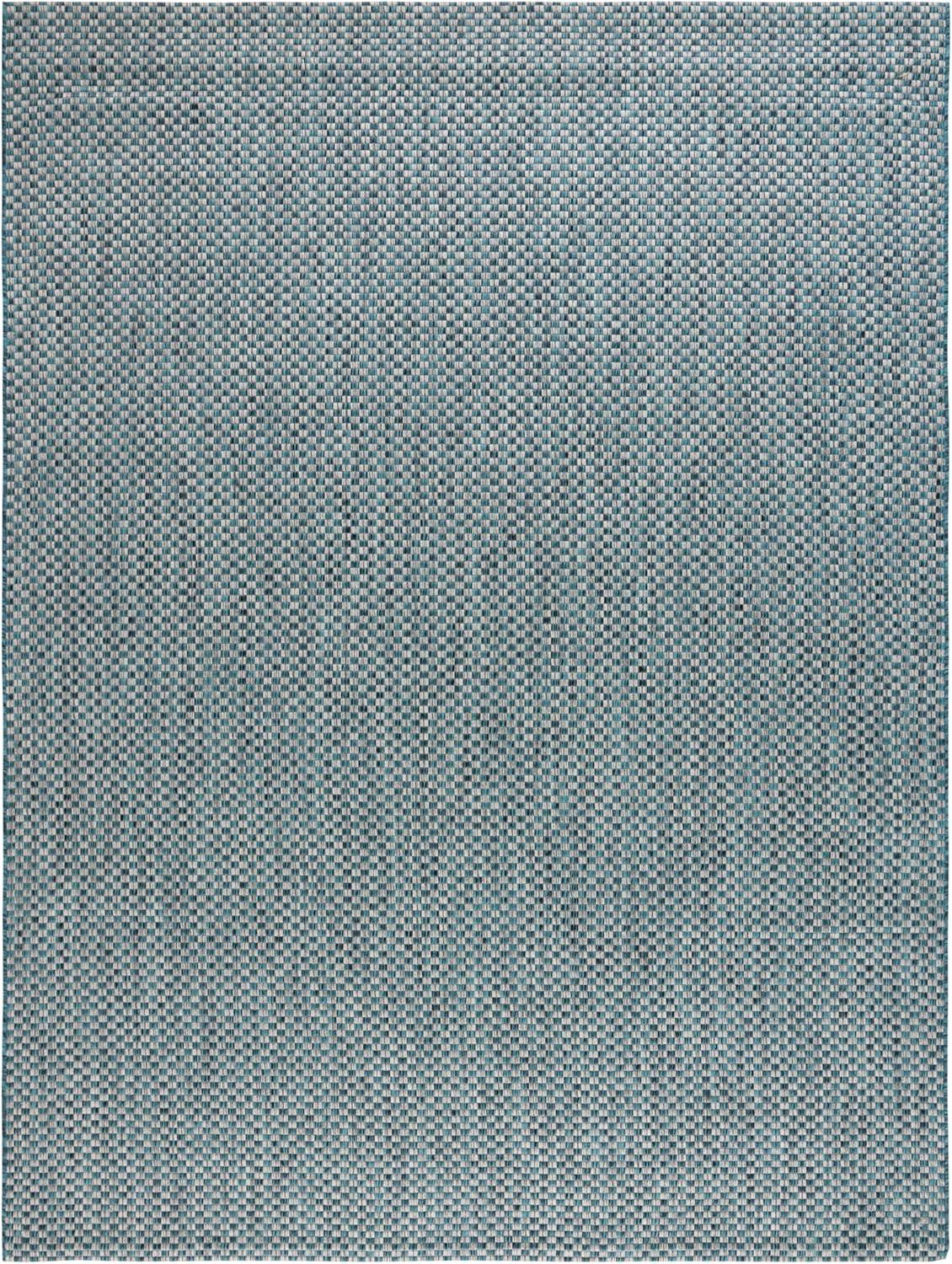 image:imageSAFAVIEH Washable Rug Outdoor Courtyard Collection 8 x 10 Light Blue amp Light Grey NonShedding amp Easy Cleaning Ideal for Patio Backyard Mudroom DIning Space CY865337121TurquoiseLight Grey