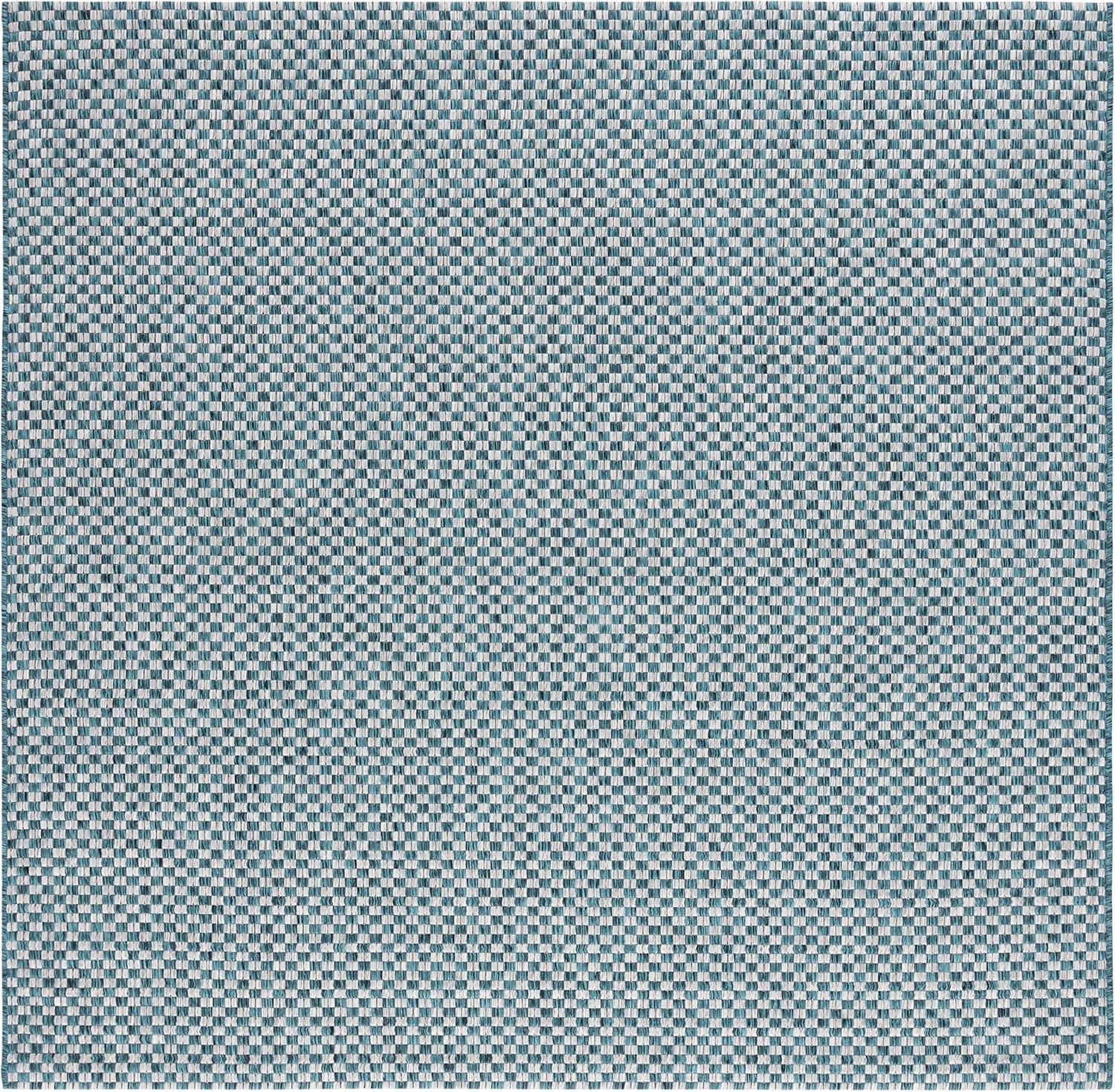 image:imageSAFAVIEH Washable Rug Outdoor Courtyard Collection 8 x 10 Light Blue amp Light Grey NonShedding amp Easy Cleaning Ideal for Patio Backyard Mudroom DIning Space CY865337121TurquoiseLight Grey