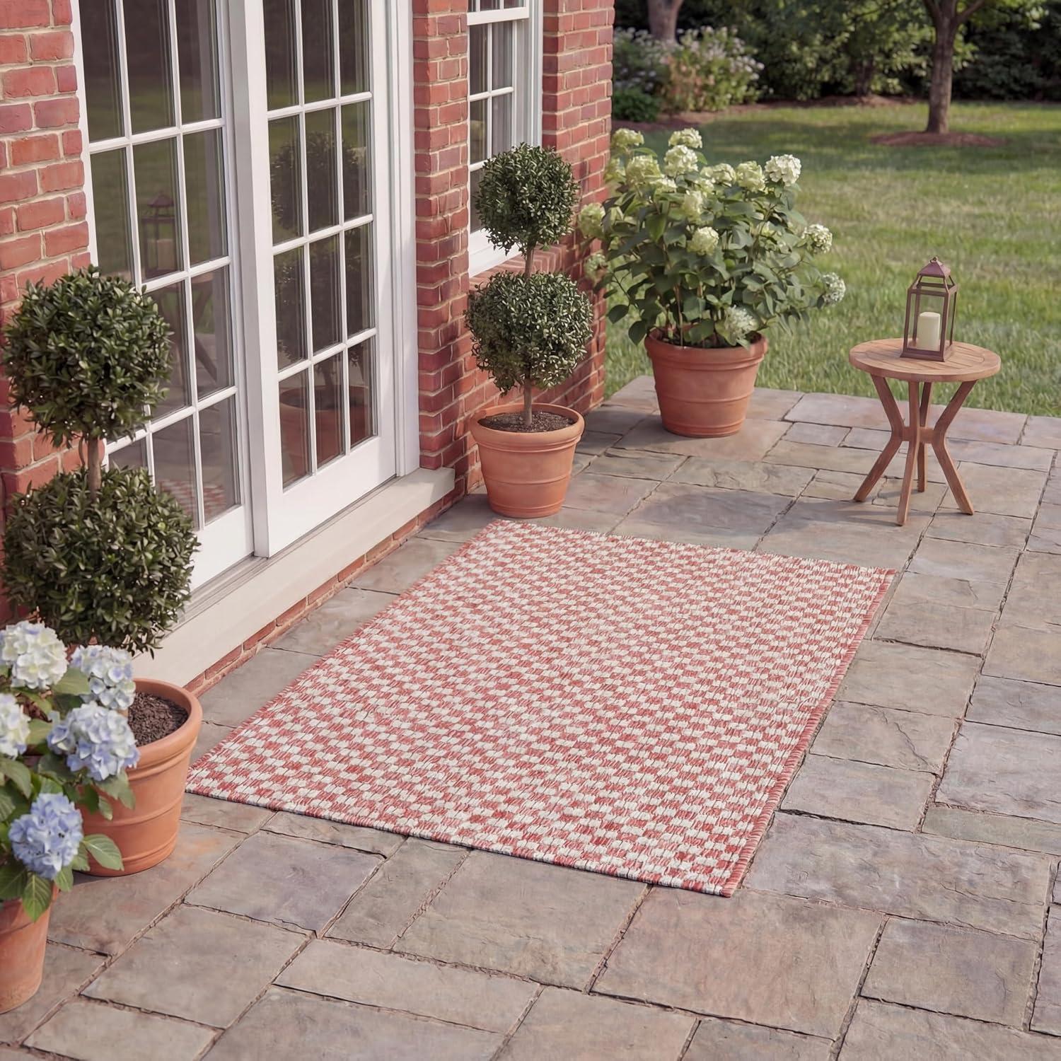 image:imageSAFAVIEH Washable Rug Outdoor Courtyard Collection 8 x 10 Light Blue amp Light Grey NonShedding amp Easy Cleaning Ideal for Patio Backyard Mudroom DIning Space CY865337121RustLight Grey