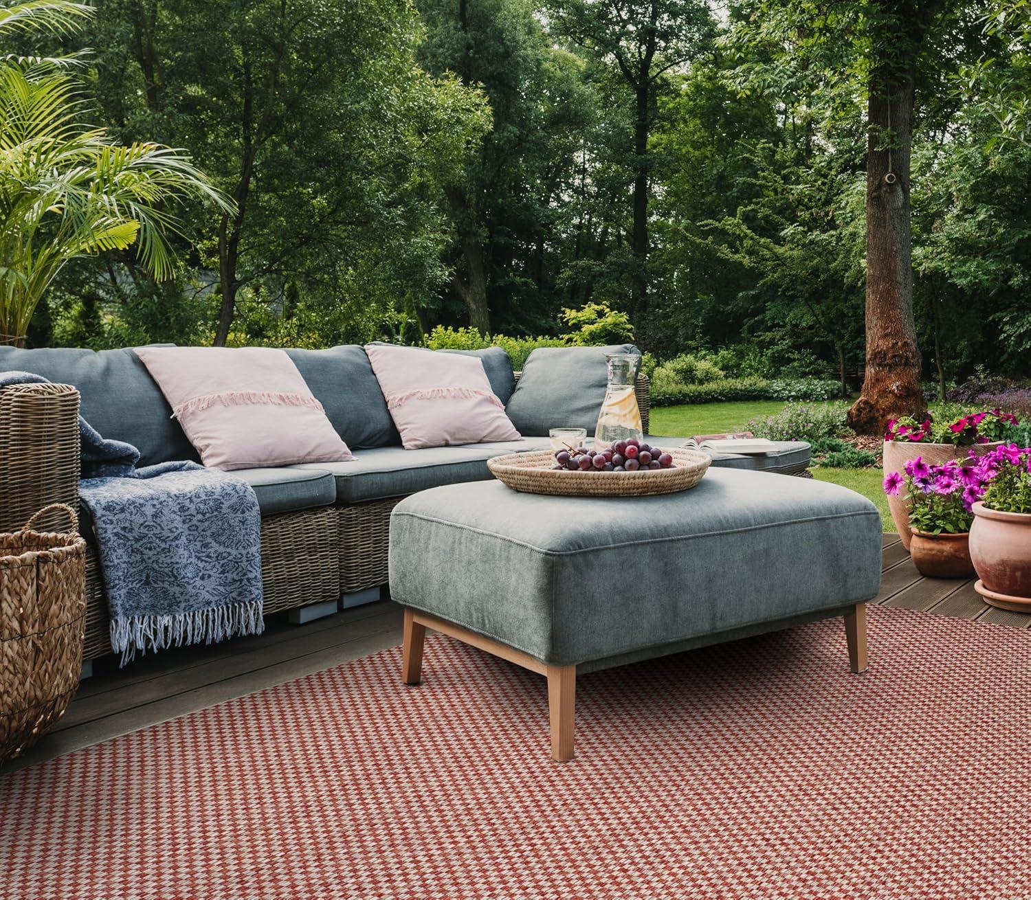 image:imageSAFAVIEH Washable Rug Outdoor Courtyard Collection 8 x 10 Light Blue amp Light Grey NonShedding amp Easy Cleaning Ideal for Patio Backyard Mudroom DIning Space CY865337121RustLight Grey