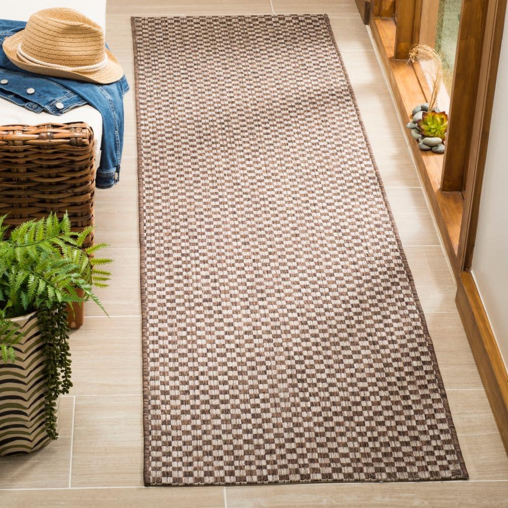 image:imageSAFAVIEH Washable Rug Outdoor Courtyard Collection 8 x 10 Light Blue amp Light Grey NonShedding amp Easy Cleaning Ideal for Patio Backyard Mudroom DIning Space CY865337121Light BrownLight Grey