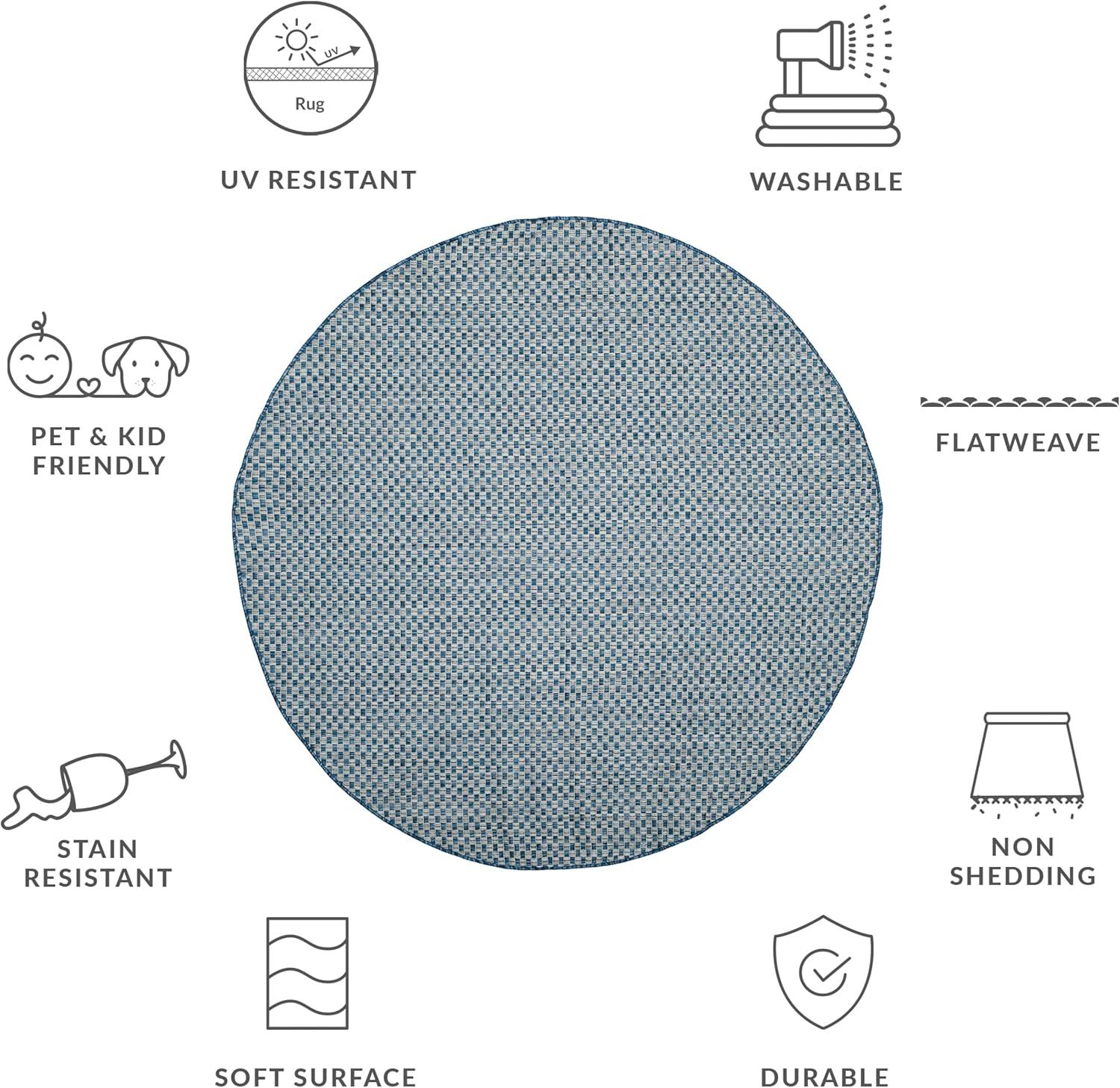 image:imageSAFAVIEH Washable Rug Outdoor Courtyard Collection 8 x 10 Light Blue amp Light Grey NonShedding amp Easy Cleaning Ideal for Patio Backyard Mudroom DIning Space CY865337121BlueLight Grey
