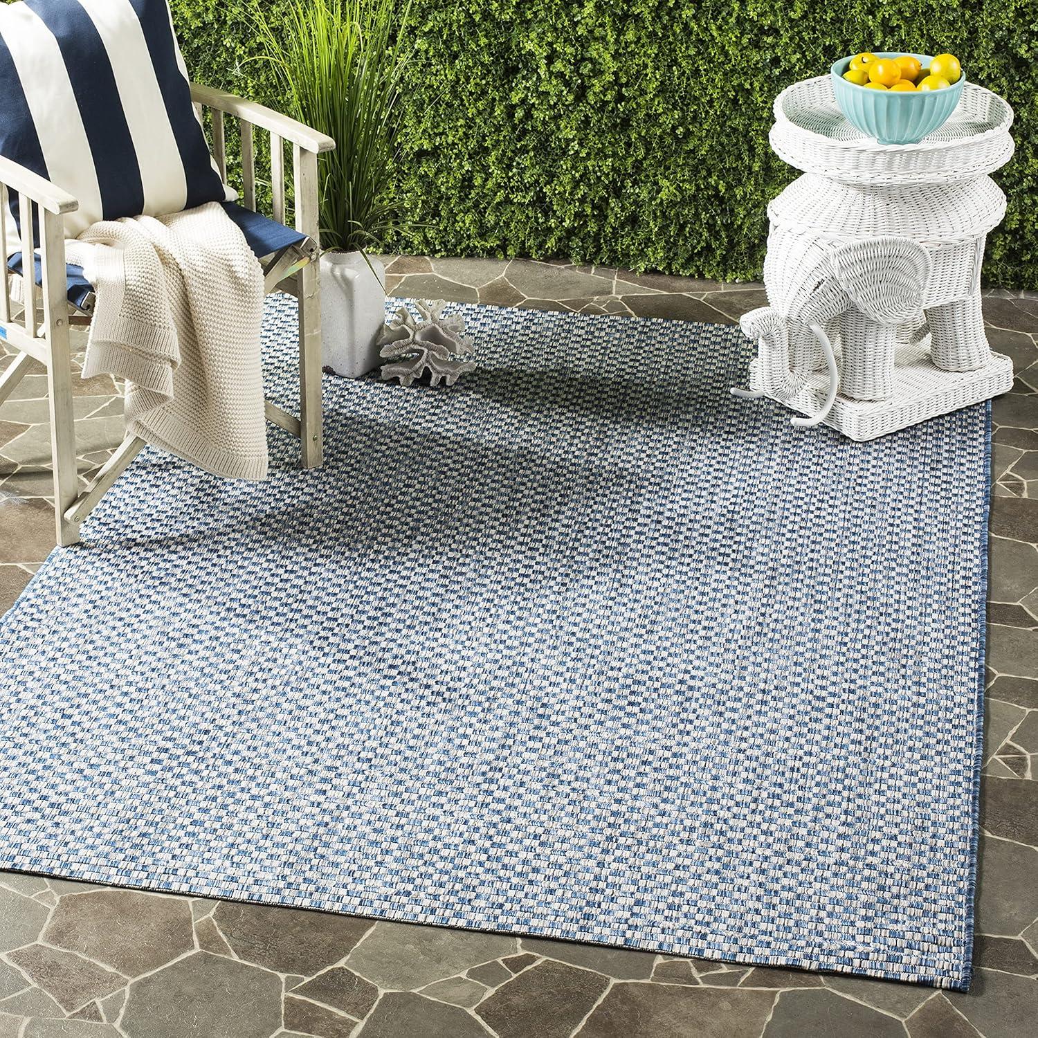 image:imageSAFAVIEH Washable Rug Outdoor Courtyard Collection 8 x 10 Light Blue amp Light Grey NonShedding amp Easy Cleaning Ideal for Patio Backyard Mudroom DIning Space CY865337121BlueLight Grey