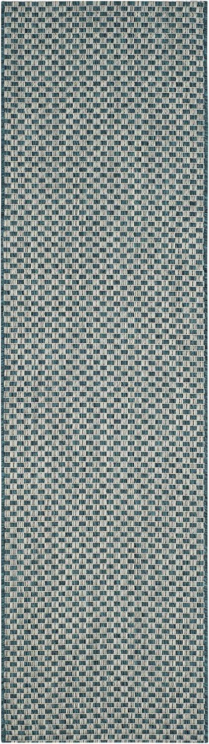 image:imageSAFAVIEH Washable Rug Outdoor Courtyard Collection 8 x 10 Light Blue amp Light Grey NonShedding amp Easy Cleaning Ideal for Patio Backyard Mudroom DIning Space CY865337121TurquoiseLight Grey