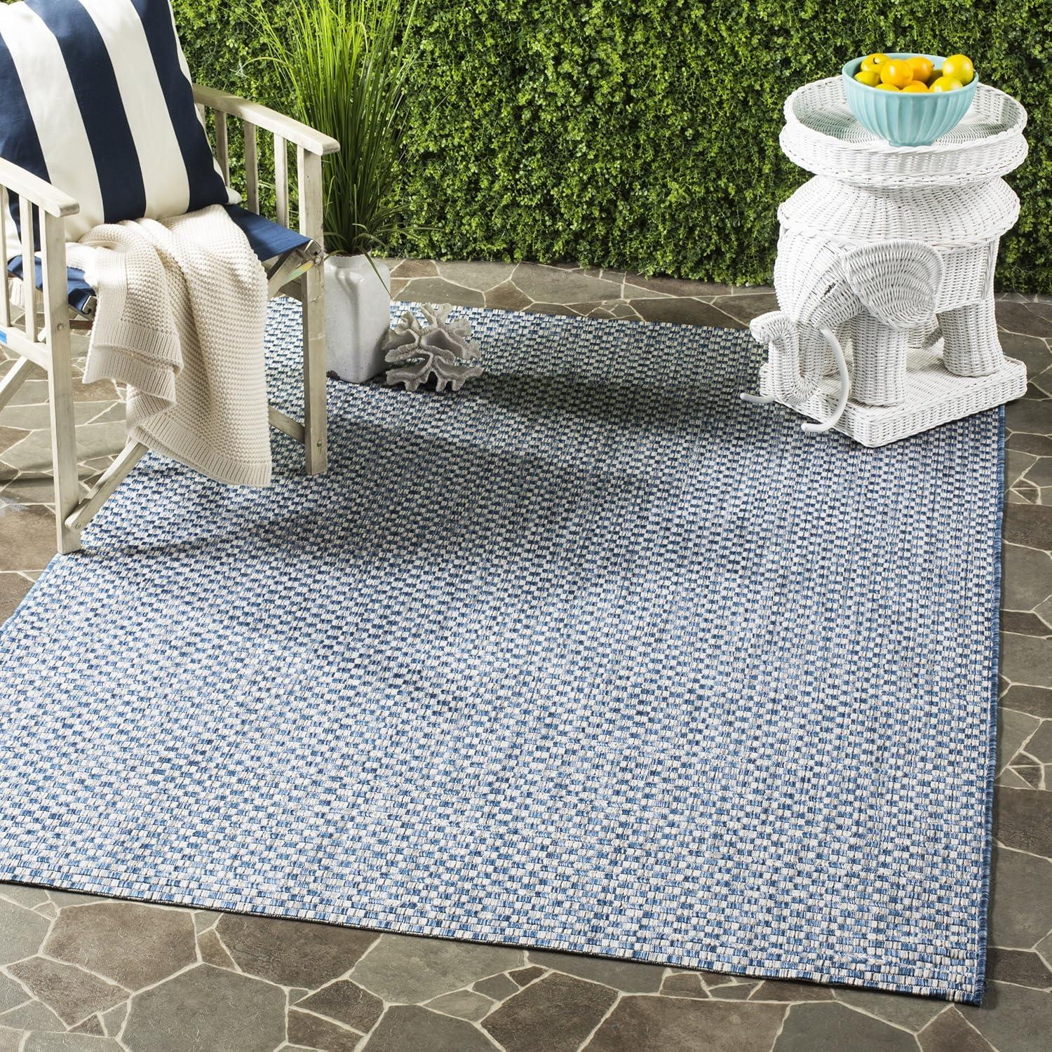 image:imageSAFAVIEH Washable Rug Outdoor Courtyard Collection 8 x 10 Light Blue amp Light Grey NonShedding amp Easy Cleaning Ideal for Patio Backyard Mudroom DIning Space CY865337121BlueLight Grey