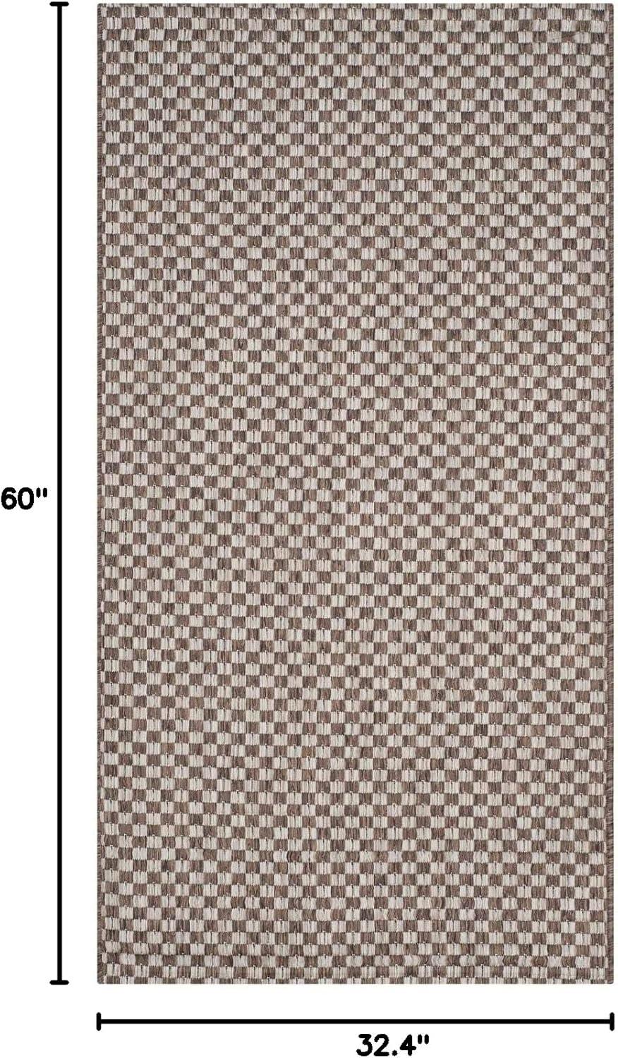 image:imageSAFAVIEH Washable Rug Outdoor Courtyard Collection 8 x 10 Light Blue amp Light Grey NonShedding amp Easy Cleaning Ideal for Patio Backyard Mudroom DIning Space CY865337121Light BrownLight Grey