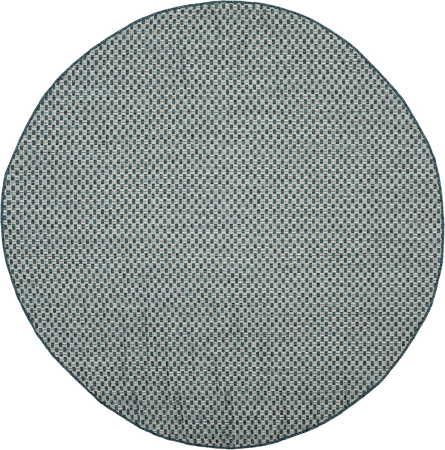 image:imageSAFAVIEH Washable Rug Outdoor Courtyard Collection 8 x 10 Light Blue amp Light Grey NonShedding amp Easy Cleaning Ideal for Patio Backyard Mudroom DIning Space CY865337121TurquoiseLight Grey