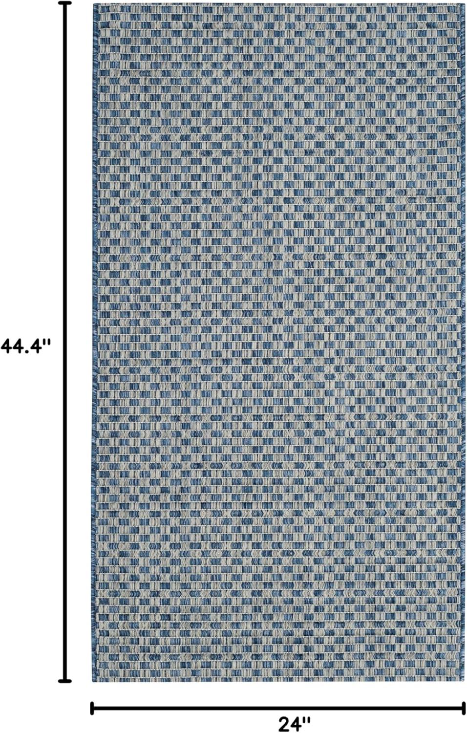 image:imageSAFAVIEH Washable Rug Outdoor Courtyard Collection 8 x 10 Light Blue amp Light Grey NonShedding amp Easy Cleaning Ideal for Patio Backyard Mudroom DIning Space CY865337121BlueLight Grey