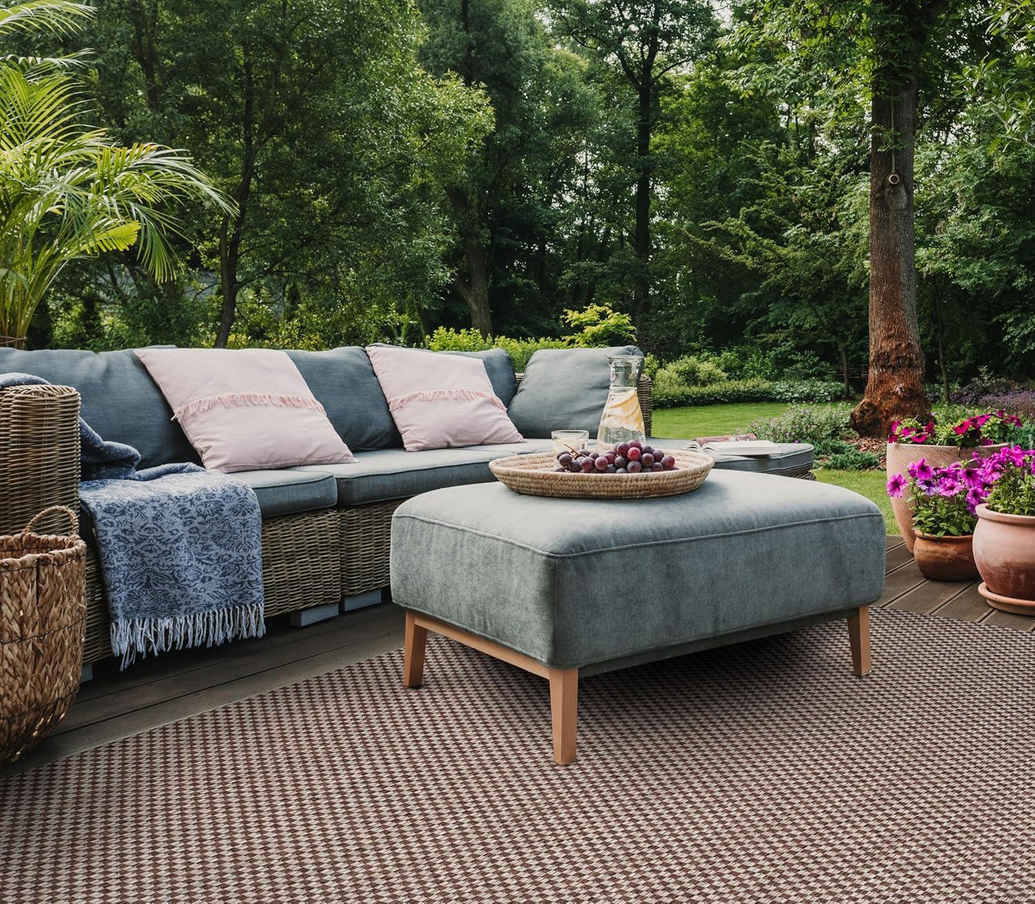 image:imageSAFAVIEH Washable Rug Outdoor Courtyard Collection 8 x 10 Light Blue amp Light Grey NonShedding amp Easy Cleaning Ideal for Patio Backyard Mudroom DIning Space CY865337121Light BrownLight Grey