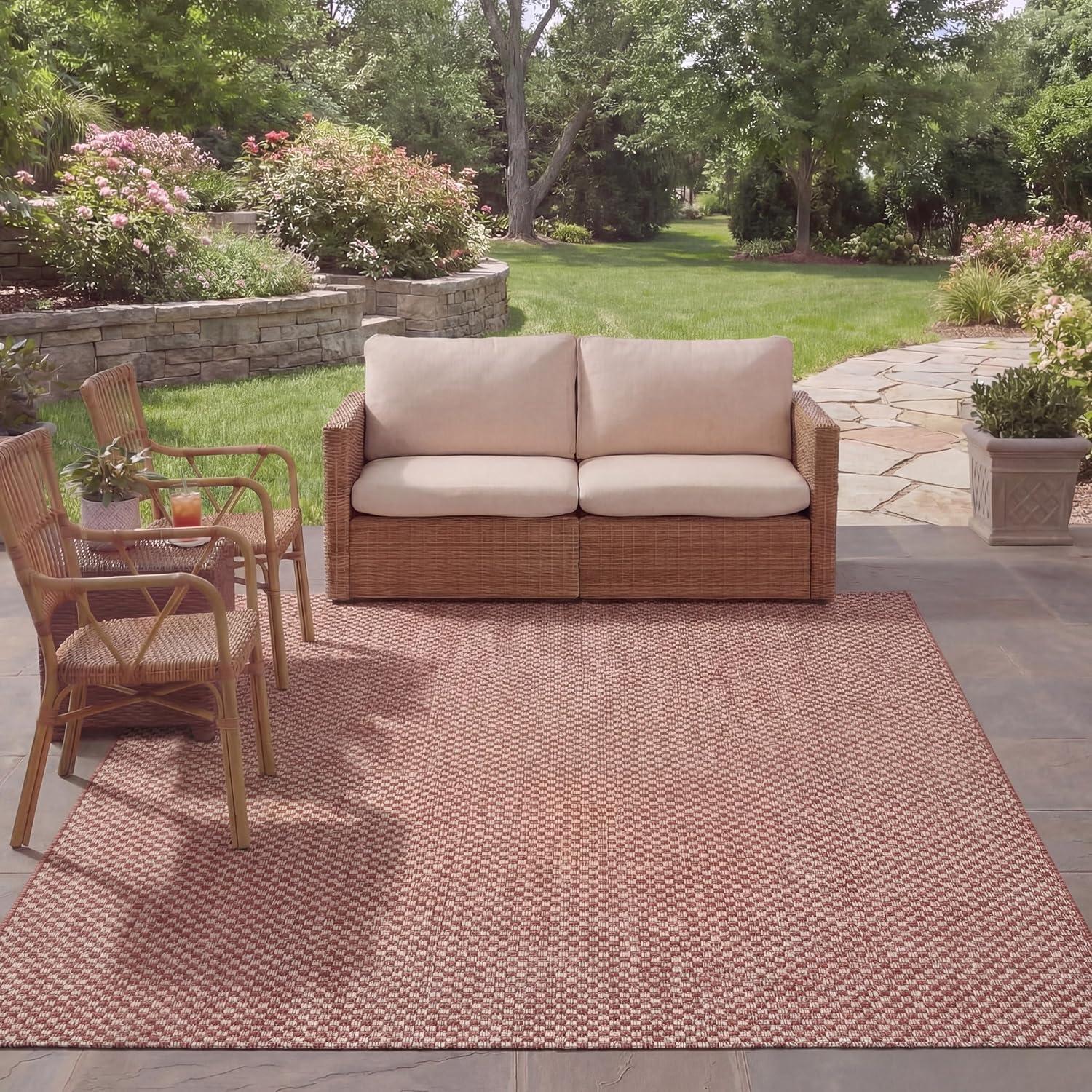 image:imageSAFAVIEH Washable Rug Outdoor Courtyard Collection 8 x 10 Light Blue amp Light Grey NonShedding amp Easy Cleaning Ideal for Patio Backyard Mudroom DIning Space CY865337121RustLight Grey