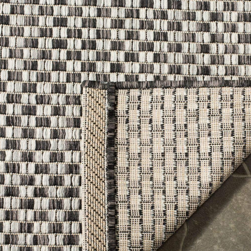 image:imageSAFAVIEH Washable Rug Outdoor Courtyard Collection 8 x 10 Light Blue amp Light Grey NonShedding amp Easy Cleaning Ideal for Patio Backyard Mudroom DIning Space CY865337121BlackLight Grey