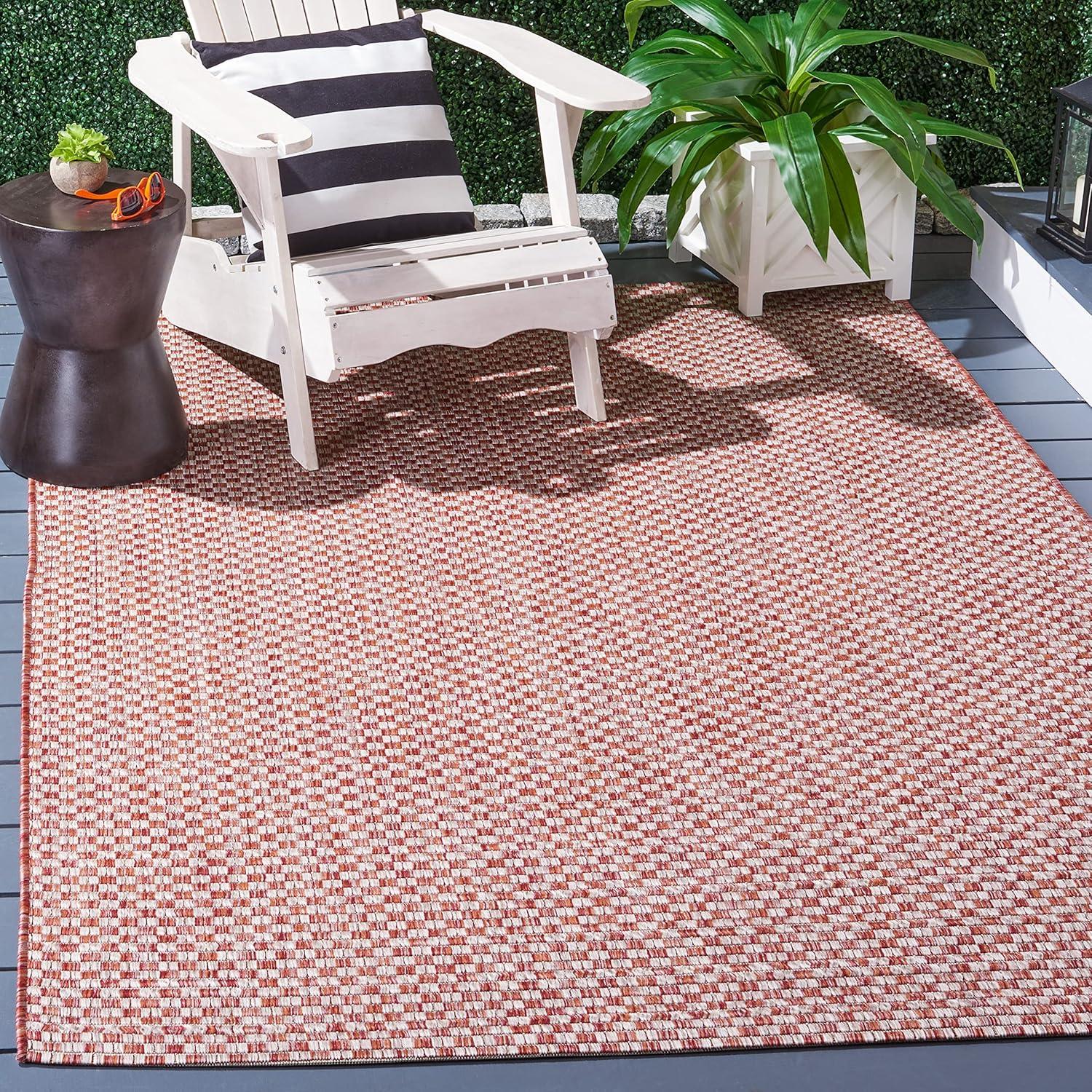 image:imageSAFAVIEH Washable Rug Outdoor Courtyard Collection 8 x 10 Light Blue amp Light Grey NonShedding amp Easy Cleaning Ideal for Patio Backyard Mudroom DIning Space CY865337121RustLight Grey