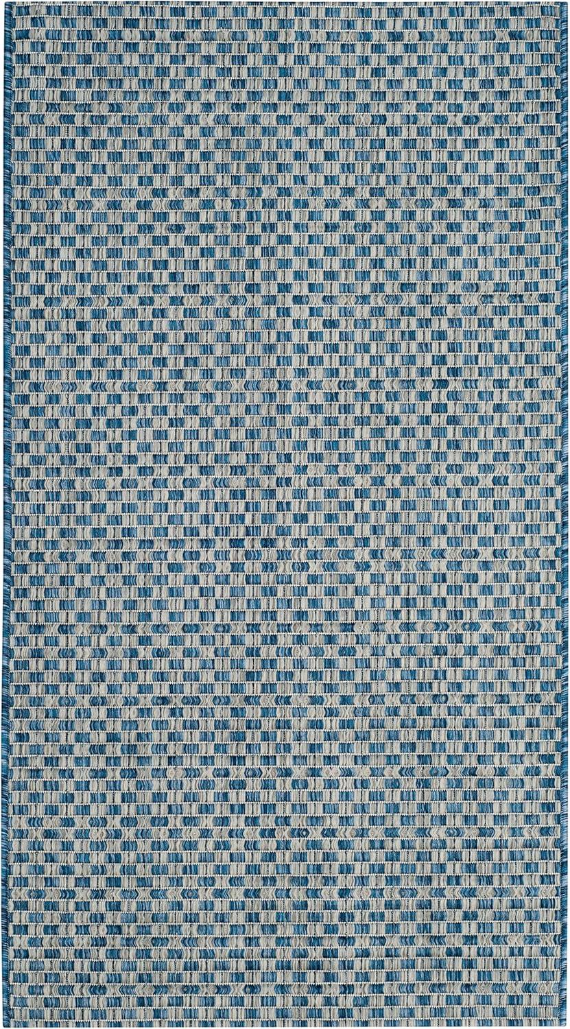 image:imageSAFAVIEH Washable Rug Outdoor Courtyard Collection 8 x 10 Light Blue amp Light Grey NonShedding amp Easy Cleaning Ideal for Patio Backyard Mudroom DIning Space CY865337121BlueLight Grey