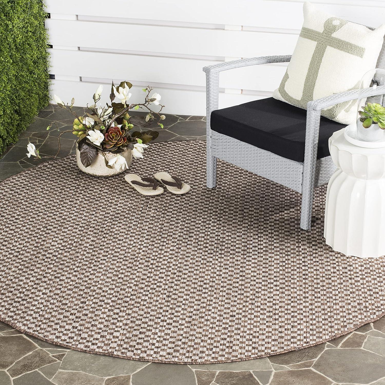 image:imageSAFAVIEH Washable Rug Outdoor Courtyard Collection 8 x 10 Light Blue amp Light Grey NonShedding amp Easy Cleaning Ideal for Patio Backyard Mudroom DIning Space CY865337121Light BrownLight Grey