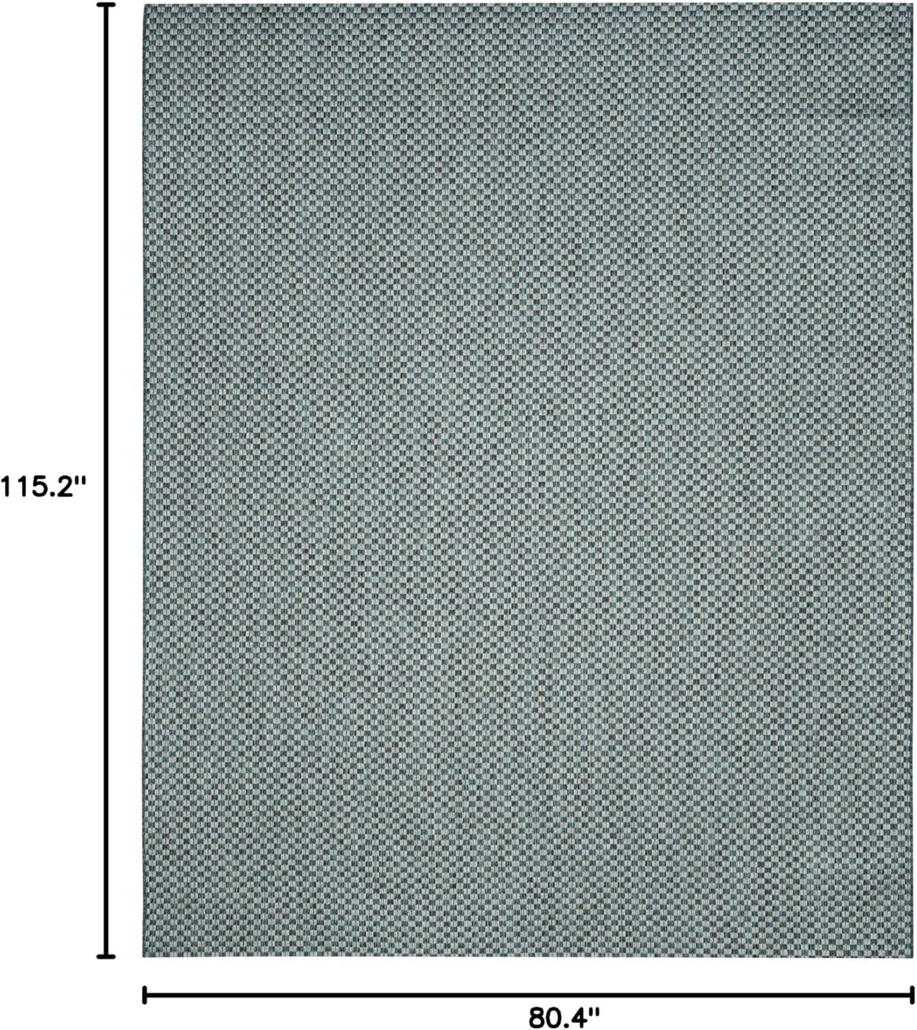 image:imageSAFAVIEH Washable Rug Outdoor Courtyard Collection 8 x 10 Light Blue amp Light Grey NonShedding amp Easy Cleaning Ideal for Patio Backyard Mudroom DIning Space CY865337121TurquoiseLight Grey