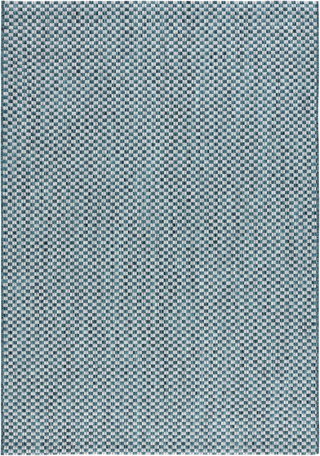 image:imageSAFAVIEH Washable Rug Outdoor Courtyard Collection 8 x 10 Light Blue amp Light Grey NonShedding amp Easy Cleaning Ideal for Patio Backyard Mudroom DIning Space CY865337121TurquoiseLight Grey