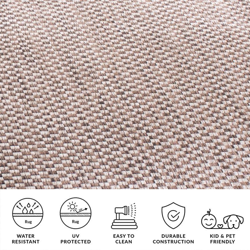 image:imageSAFAVIEH Washable Rug Outdoor Courtyard Collection 8 x 10 Light Blue amp Light Grey NonShedding amp Easy Cleaning Ideal for Patio Backyard Mudroom DIning Space CY865337121Light BrownLight Grey