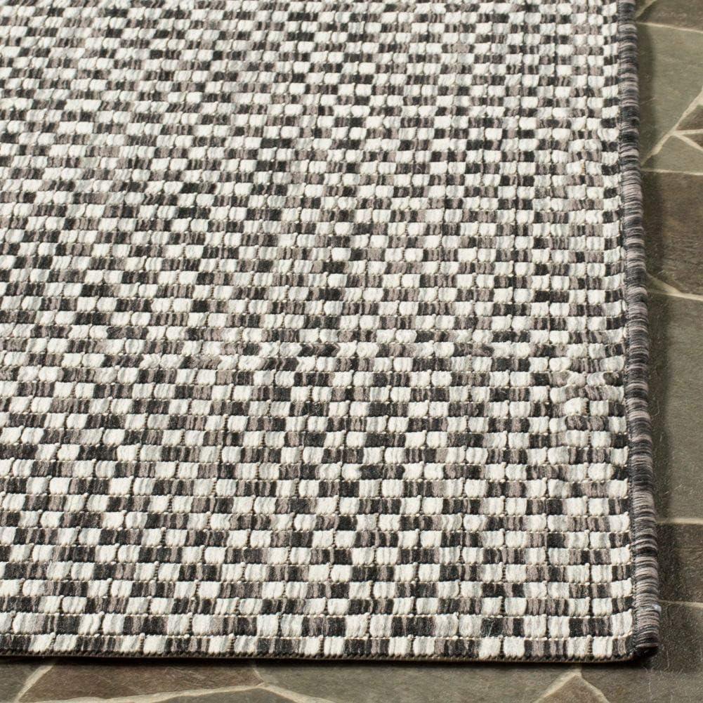 image:imageSAFAVIEH Washable Rug Outdoor Courtyard Collection 8 x 10 Light Blue amp Light Grey NonShedding amp Easy Cleaning Ideal for Patio Backyard Mudroom DIning Space CY865337121BlackLight Grey