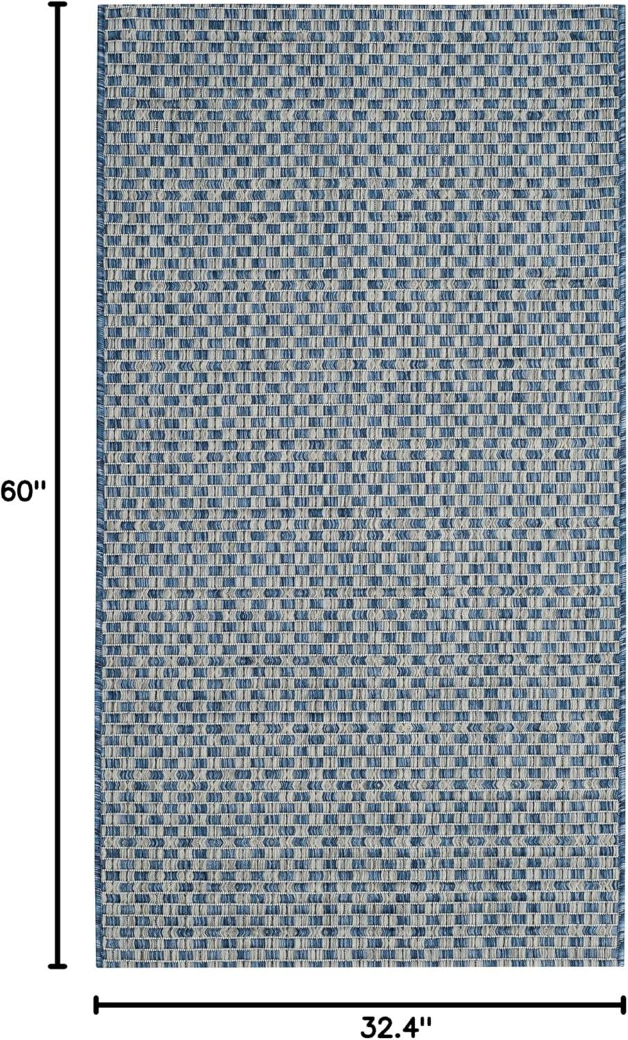 image:imageSAFAVIEH Washable Rug Outdoor Courtyard Collection 8 x 10 Light Blue amp Light Grey NonShedding amp Easy Cleaning Ideal for Patio Backyard Mudroom DIning Space CY865337121BlueLight Grey