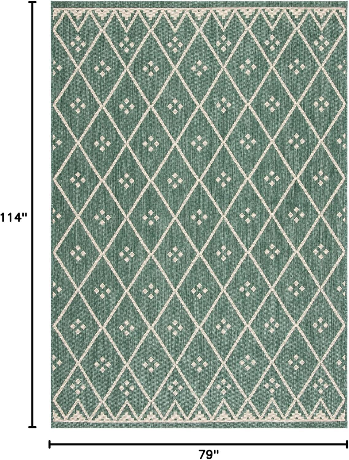 image:imageSAFAVIEH Washable Rug Outdoor Courtyard Collection 9 x 12 Terracotta amp Light Beige NonShedding amp Easy Cleaning Ideal for Patio Backyard Mudroom CY6303231Dark GreenBeige
