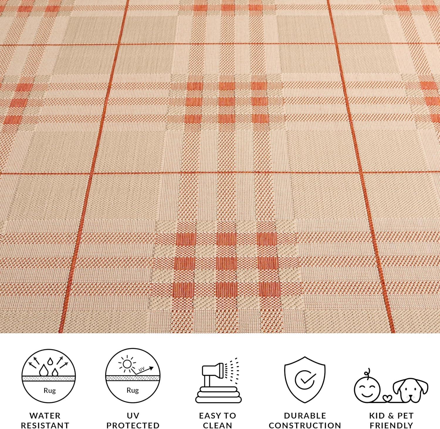 image:imageSAFAVIEH Washable Rug Outdoor Courtyard Collection 9 x 12 Terracotta amp Light Beige NonShedding amp Easy Cleaning Ideal for Patio Backyard Mudroom CY6303231NaturalTerra