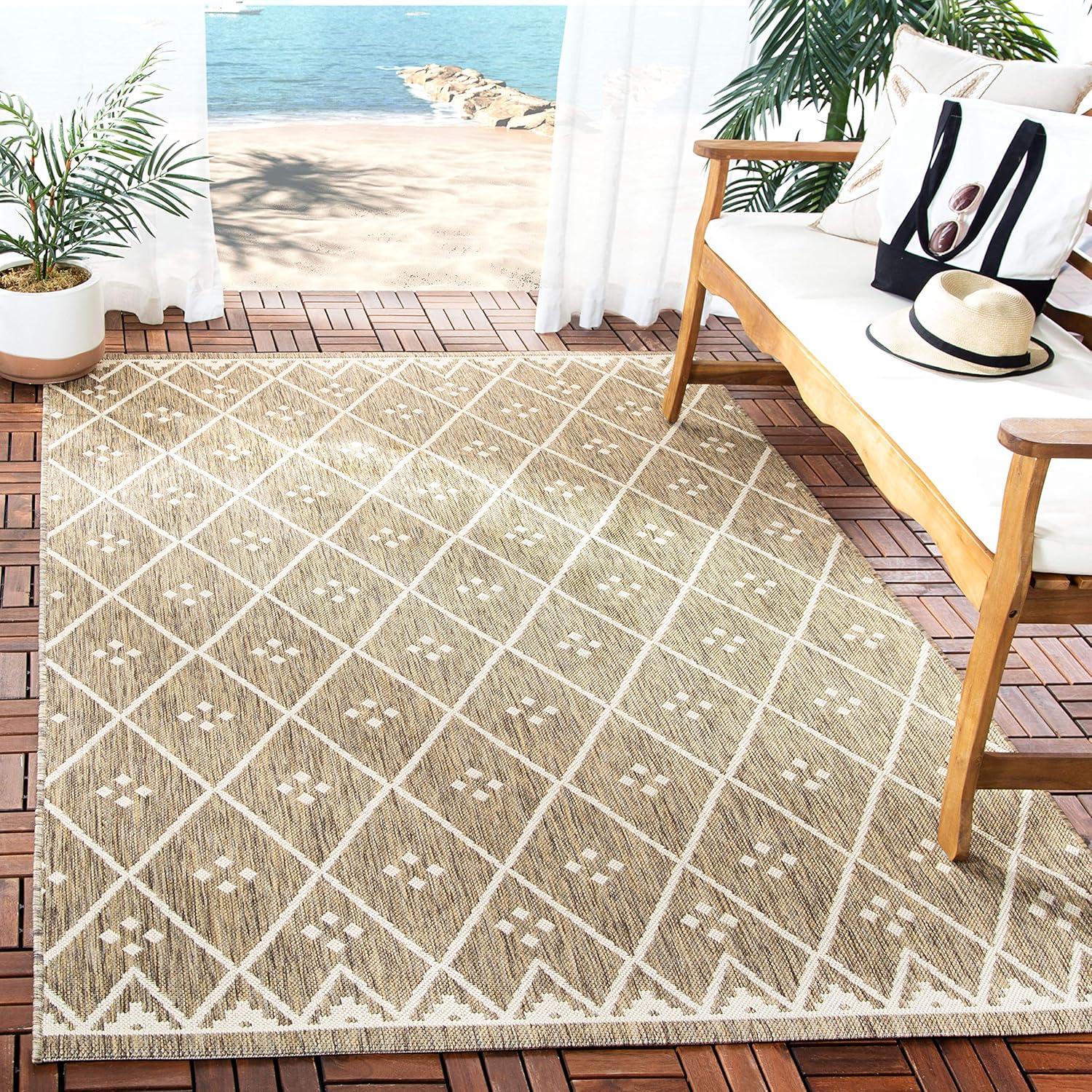 image:imageSAFAVIEH Washable Rug Outdoor Courtyard Collection 9 x 12 Terracotta amp Light Beige NonShedding amp Easy Cleaning Ideal for Patio Backyard Mudroom CY6303231BrownLight Beige