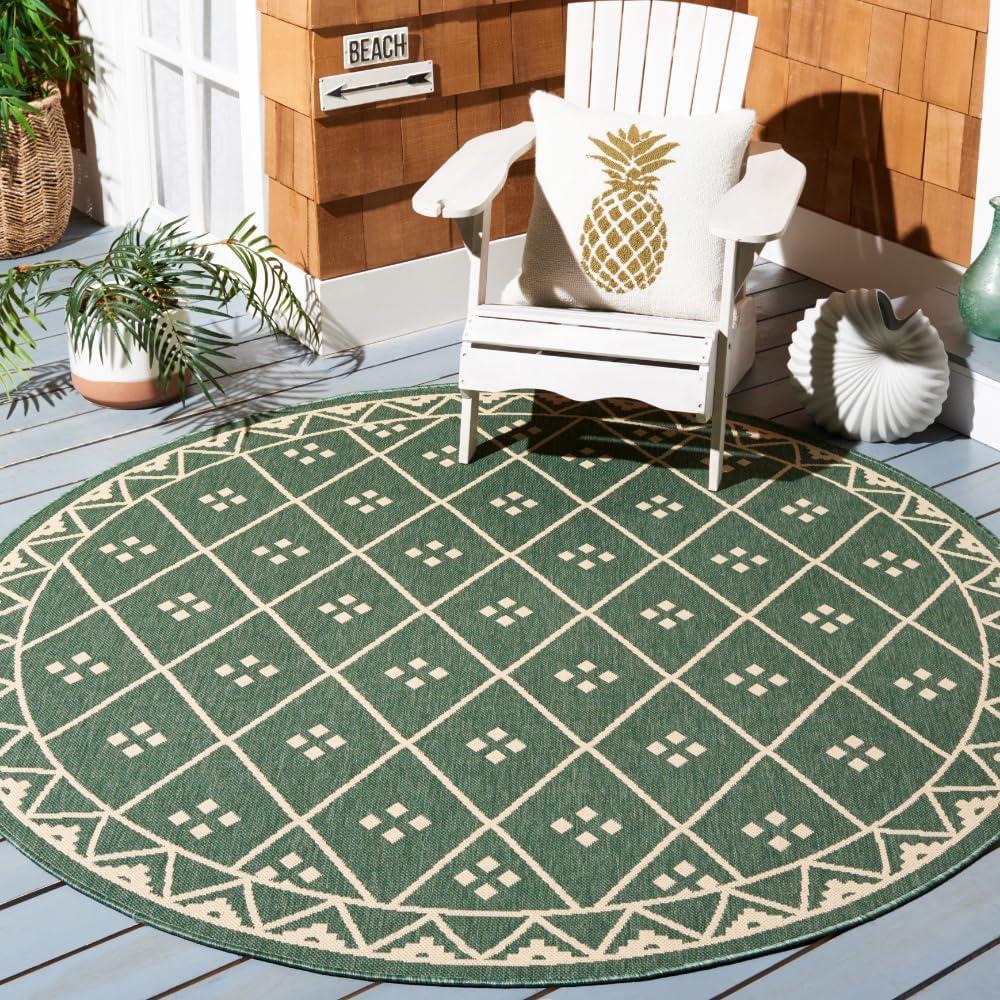 image:imageSAFAVIEH Washable Rug Outdoor Courtyard Collection 9 x 12 Terracotta amp Light Beige NonShedding amp Easy Cleaning Ideal for Patio Backyard Mudroom CY6303231Dark GreenBeige