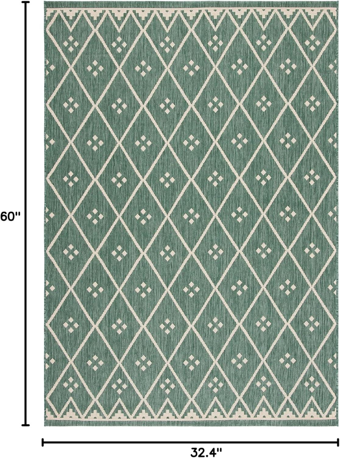 image:imageSAFAVIEH Washable Rug Outdoor Courtyard Collection 9 x 12 Terracotta amp Light Beige NonShedding amp Easy Cleaning Ideal for Patio Backyard Mudroom CY6303231Dark GreenBeige