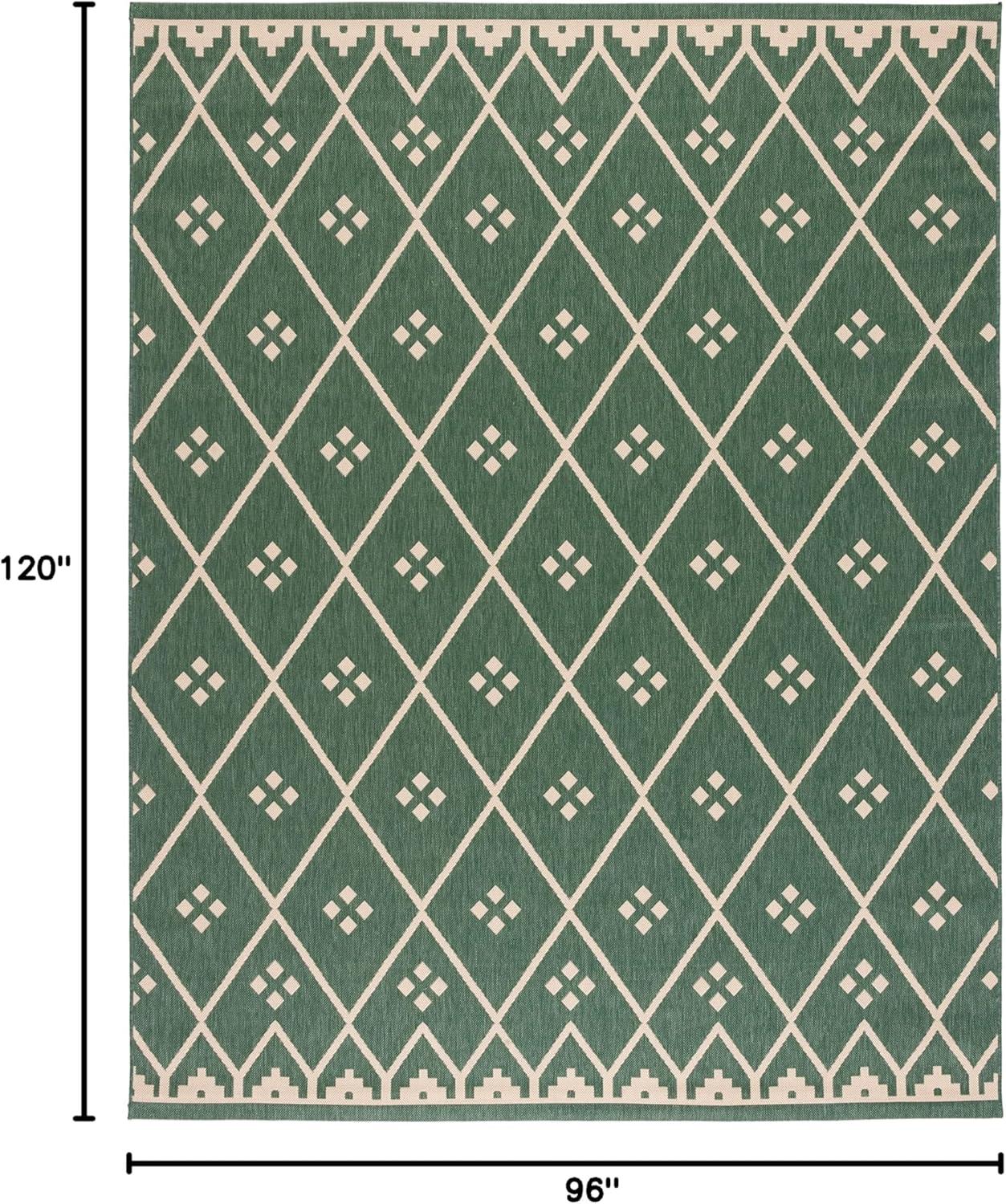 image:imageSAFAVIEH Washable Rug Outdoor Courtyard Collection 9 x 12 Terracotta amp Light Beige NonShedding amp Easy Cleaning Ideal for Patio Backyard Mudroom CY6303231Dark GreenBeige
